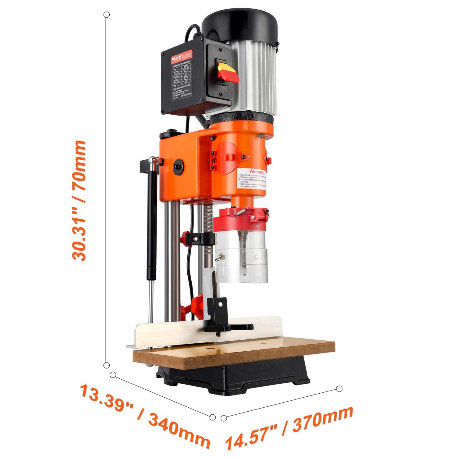 Machine à mortaises VEVOR 370&nbsp;W, machine à mortiser 1725&nbsp;tr/min 1/2 pour le travail du bois avec ciseaux en bois de 3/8-po 1/4, pour créer