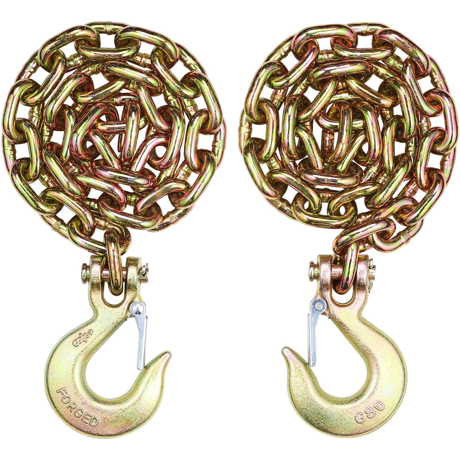 Chaîne à reliure VEVOR G80, 2 chaîne de remorquage 3/8 po x 2,9 pi avec mousqueton à chape, charge de travail sécuritaire 7100&nbsp;lb, chaîne de