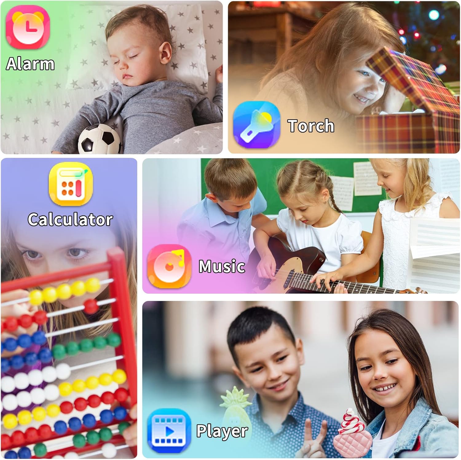 Montre intelligente pour petits garçons et filles, montres intelligentes Jouets avec 24 jeux Caméra Enregistreur vidéo Calendrier Alarme musique