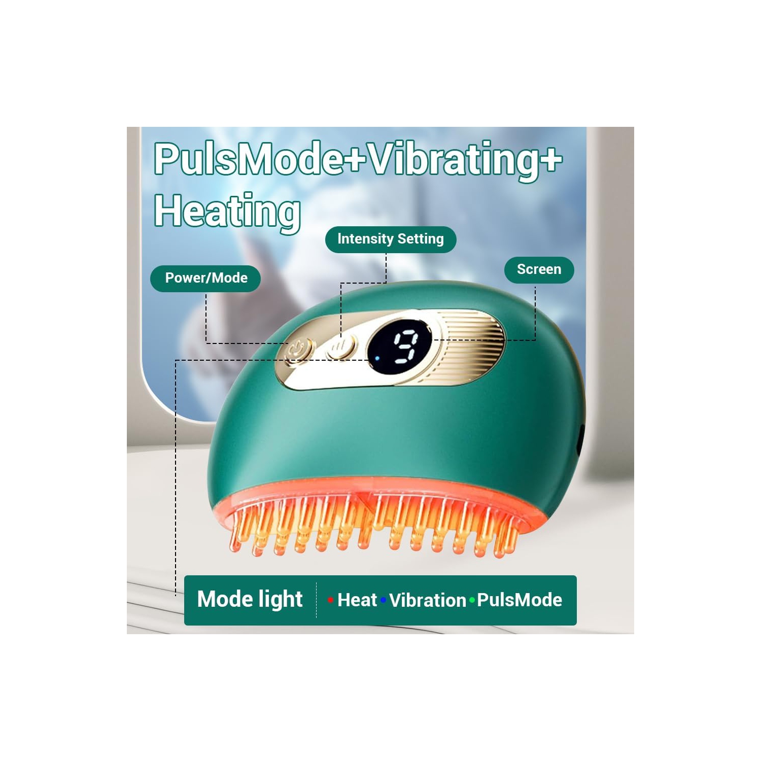 Portable TMJ & Neck Massager with Vibrating & Heating & PulsMode,Electric TMJ Massage Tool for Jaw & Neck Pain Relief,Red Light Gua Sha Massager