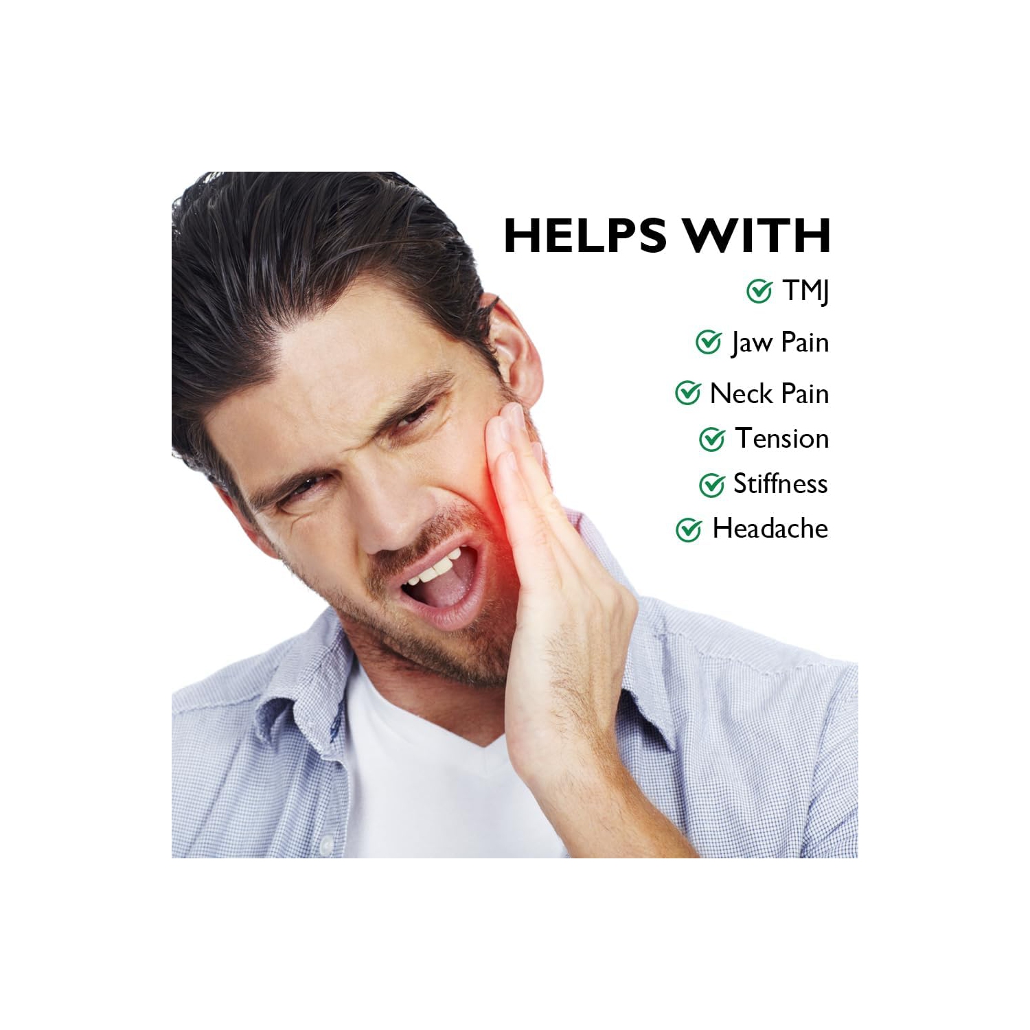 Portable TMJ & Neck Massager with Vibrating & Heating & PulsMode,Electric TMJ Massage Tool for Jaw & Neck Pain Relief,Red Light Gua Sha Massager