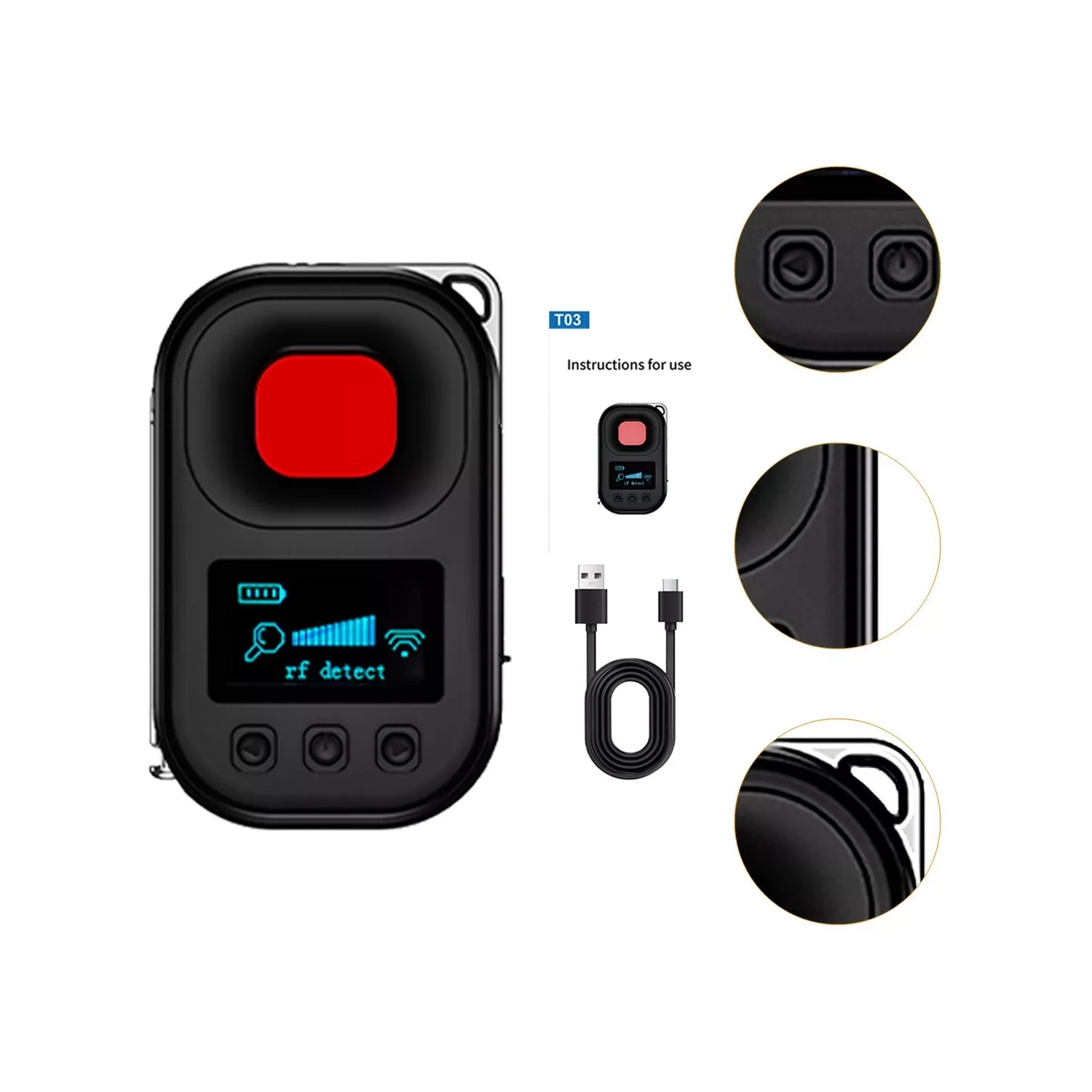 Camera detector infrared anti-sneak shooting GPS anti-positioning vibration alarm multi-function screen display detector