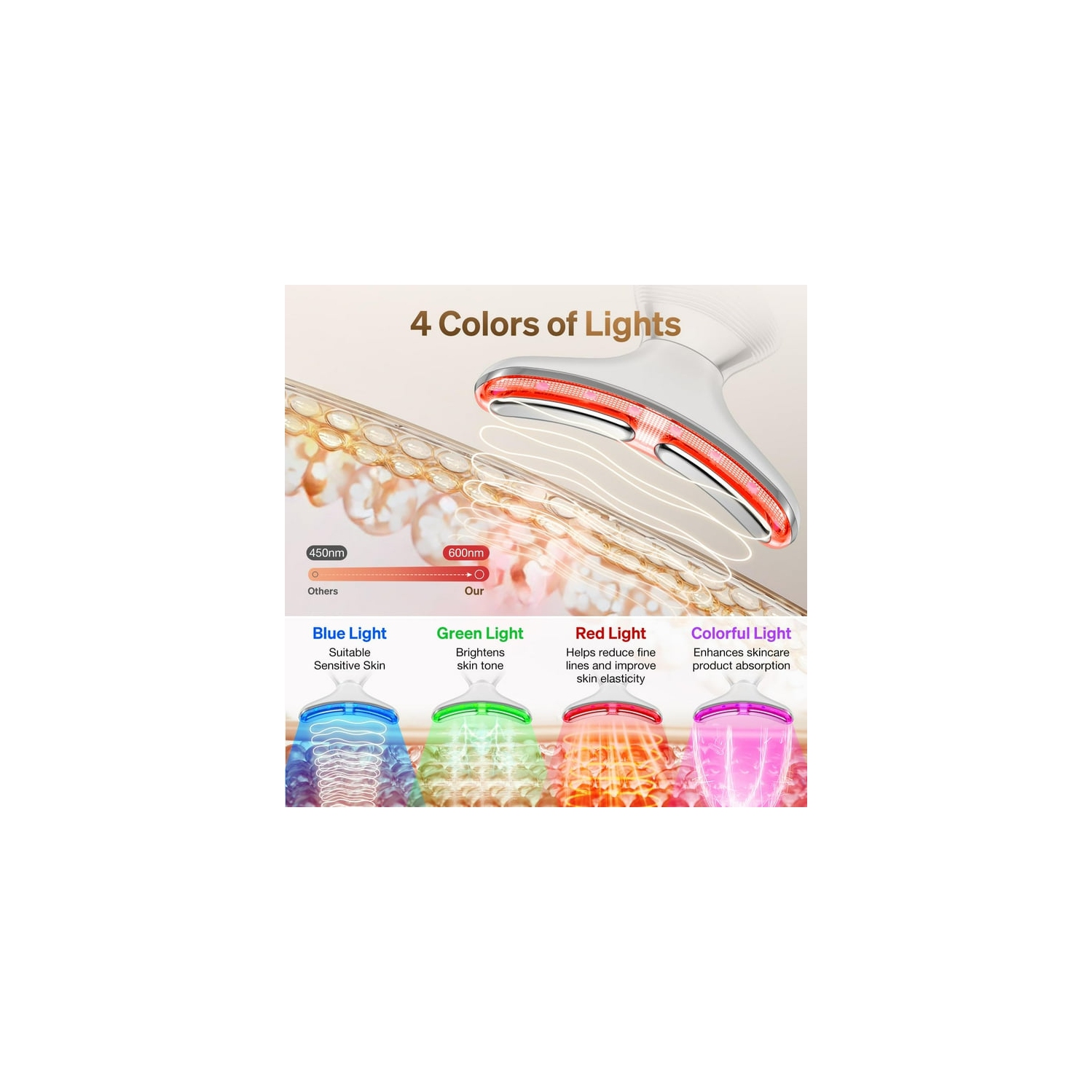 masseur facial, massage 7 en 1 micro courant pour le visage et le cou, soin de la peau avec fonction de vibration et de chauffage