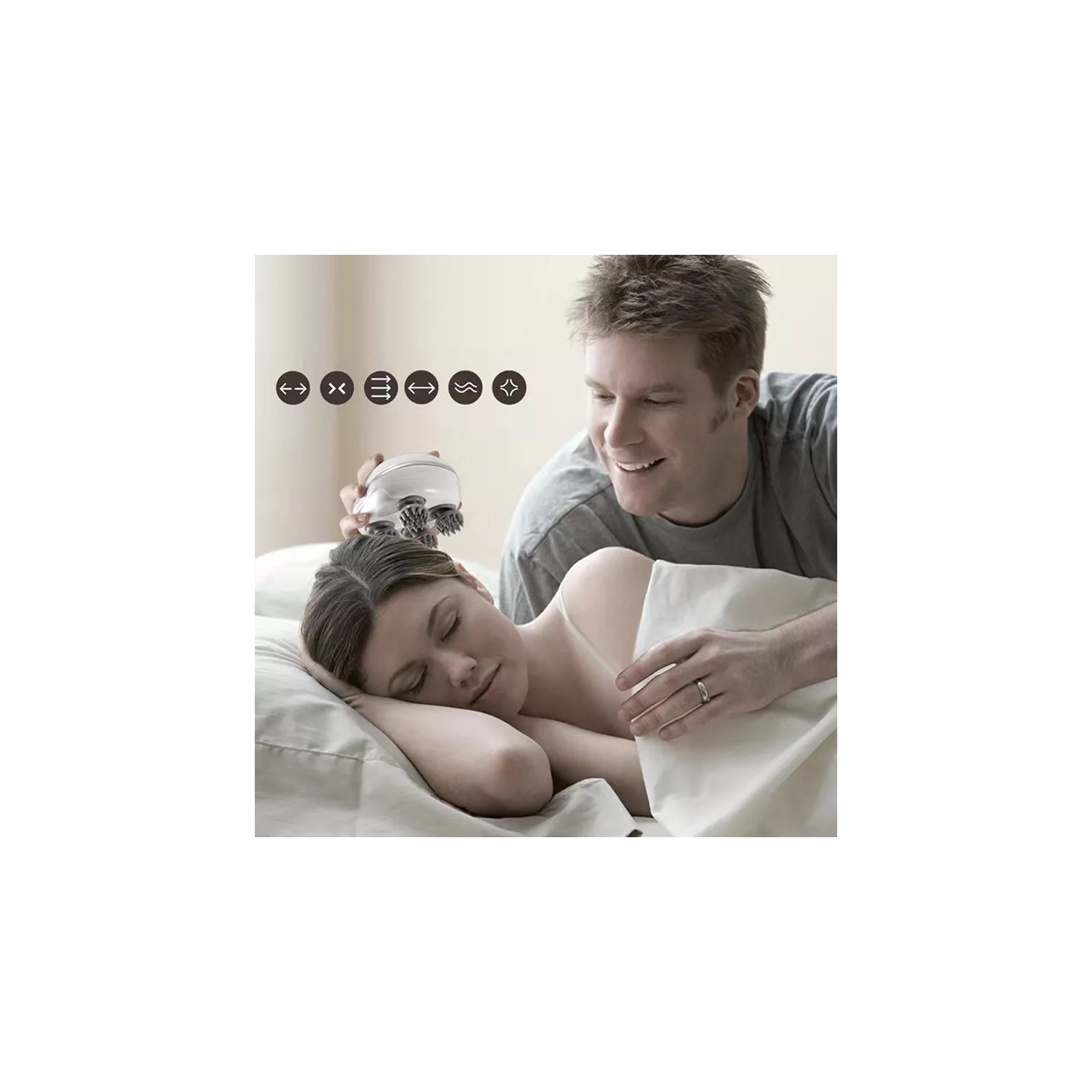 Electric Smart Head Scalp Massager Health Care Relaxation Neck Body Massage Kneading Vibrator Red Light Nourishing Hair——red