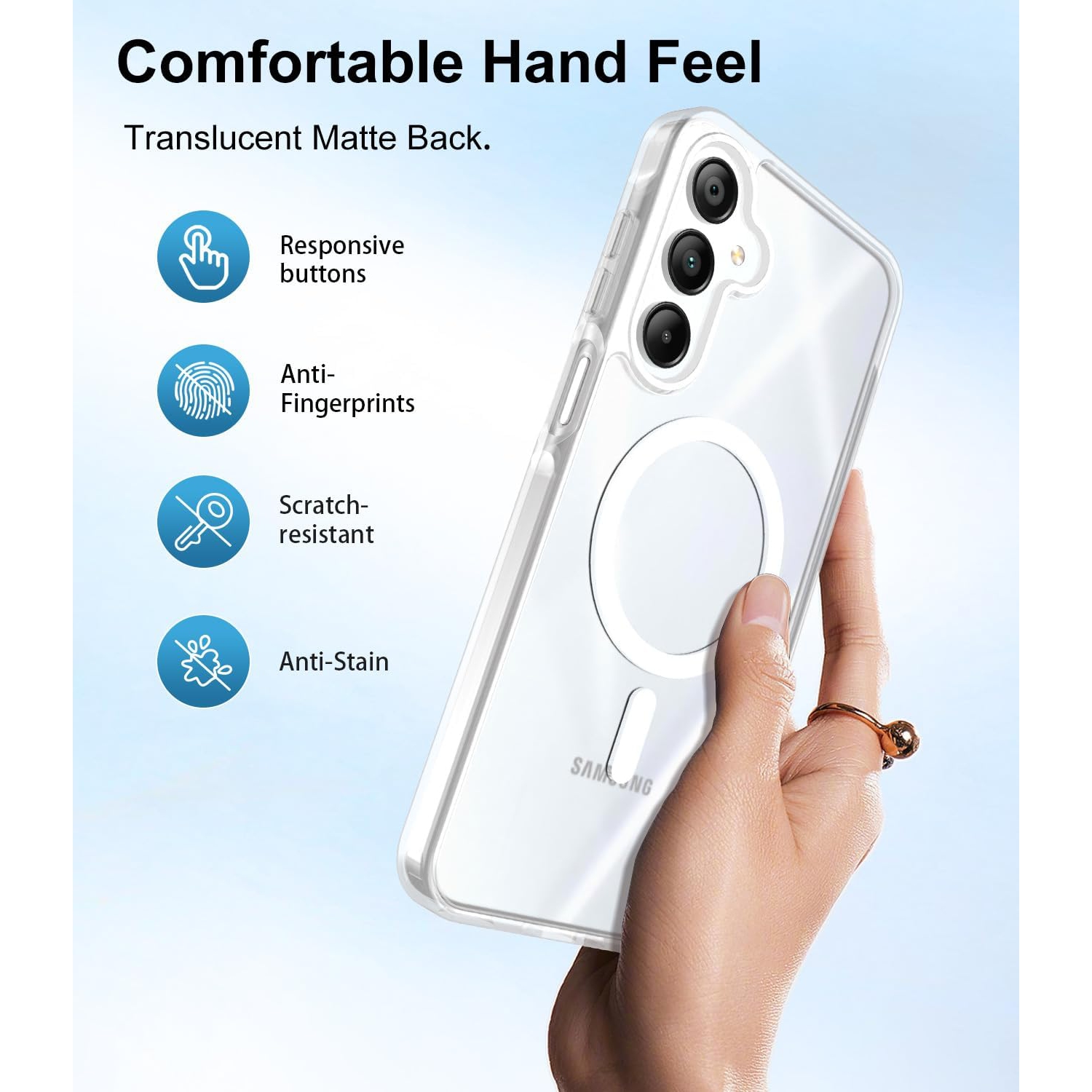 Étui transparent pour S23 Plus de Samsung avec pare-chocs antichoc, couvercle transparent durable avec protection antichoc