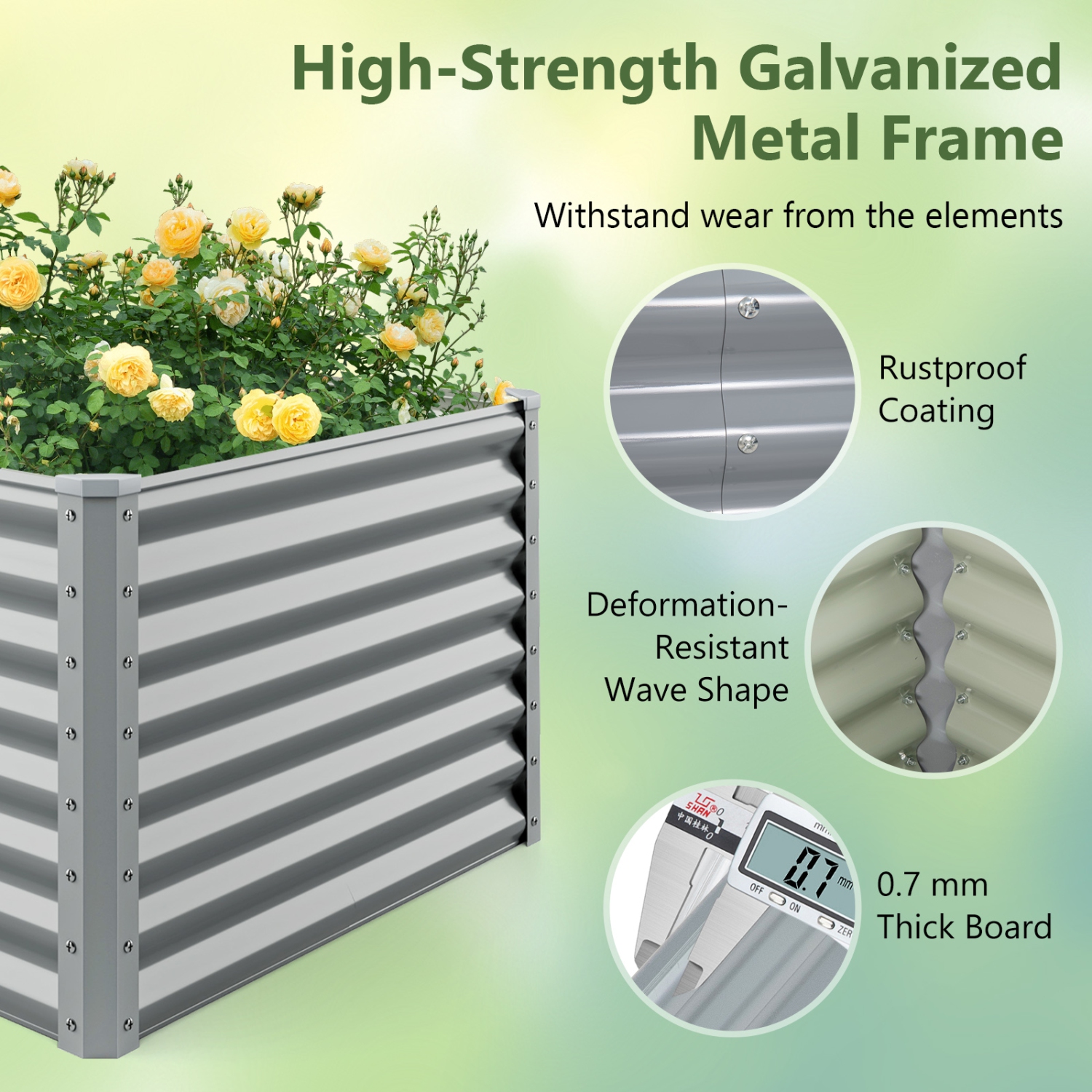 Gymax 2 PCS Raised Garden Bed Large Metal Planter Box Kit for Vegetable Herb 6' x 3' x 2'