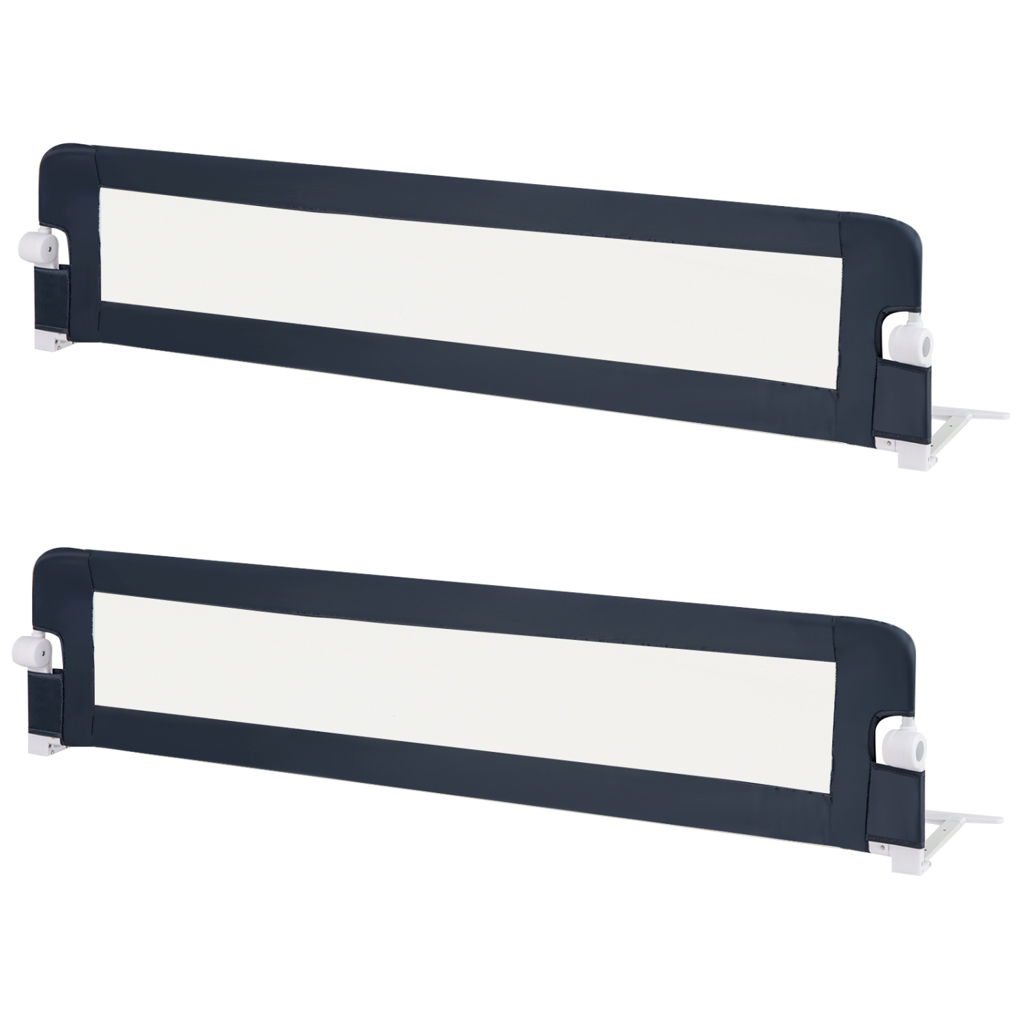 Gymax 2PCS 71'' Toddler Foldable Bed Rail w/ Adjustable Safety Strap Bedrail Guard