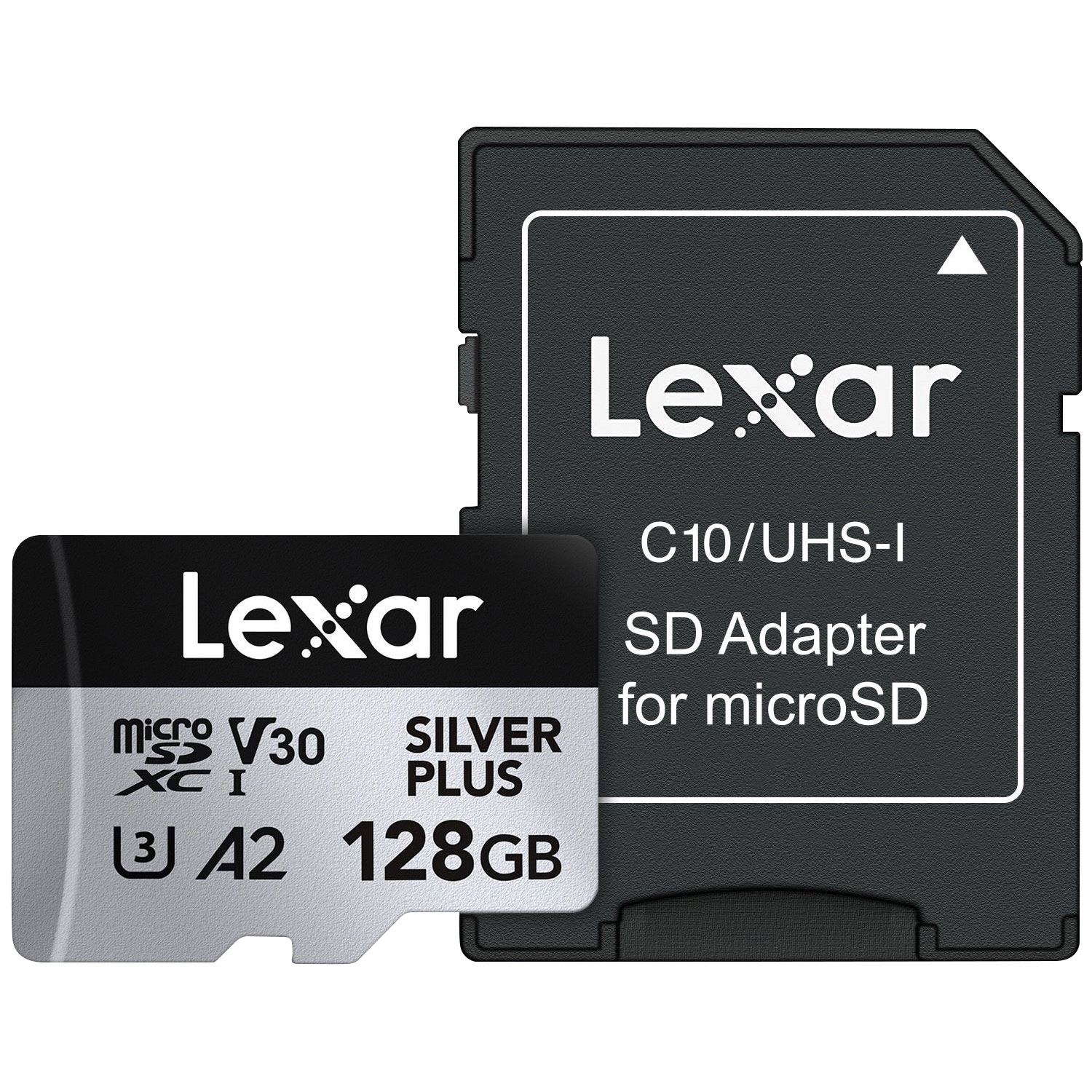 Carte mémoire microSDXC UHS-I de 128 Go et de 205 Mo/s Professional Silver Plus de Lexar