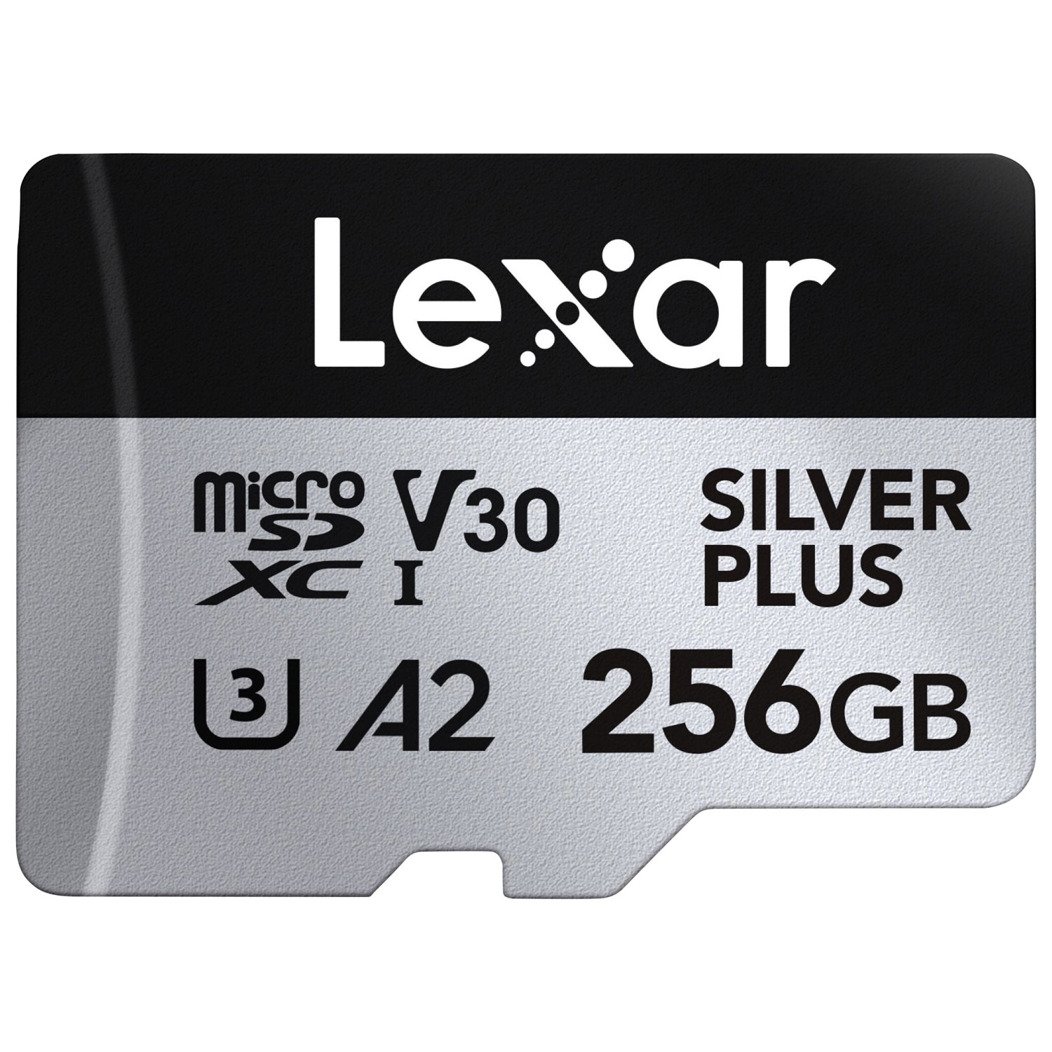 Carte mémoire microSDXC UHS-I de 256 Go et de 205 Mo/s Professional Silver Plus de Lexar