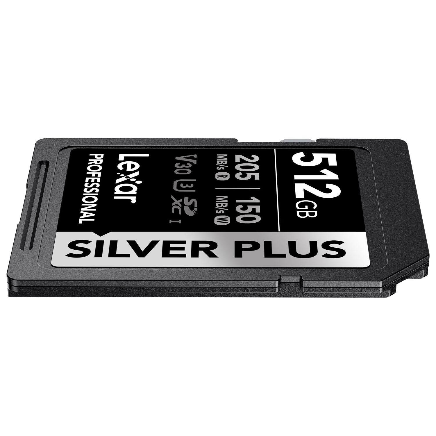 Carte mémoire SDXC UHS-I de 512 Go et de 205 Mo/s Professional Silver Plus de Lexar