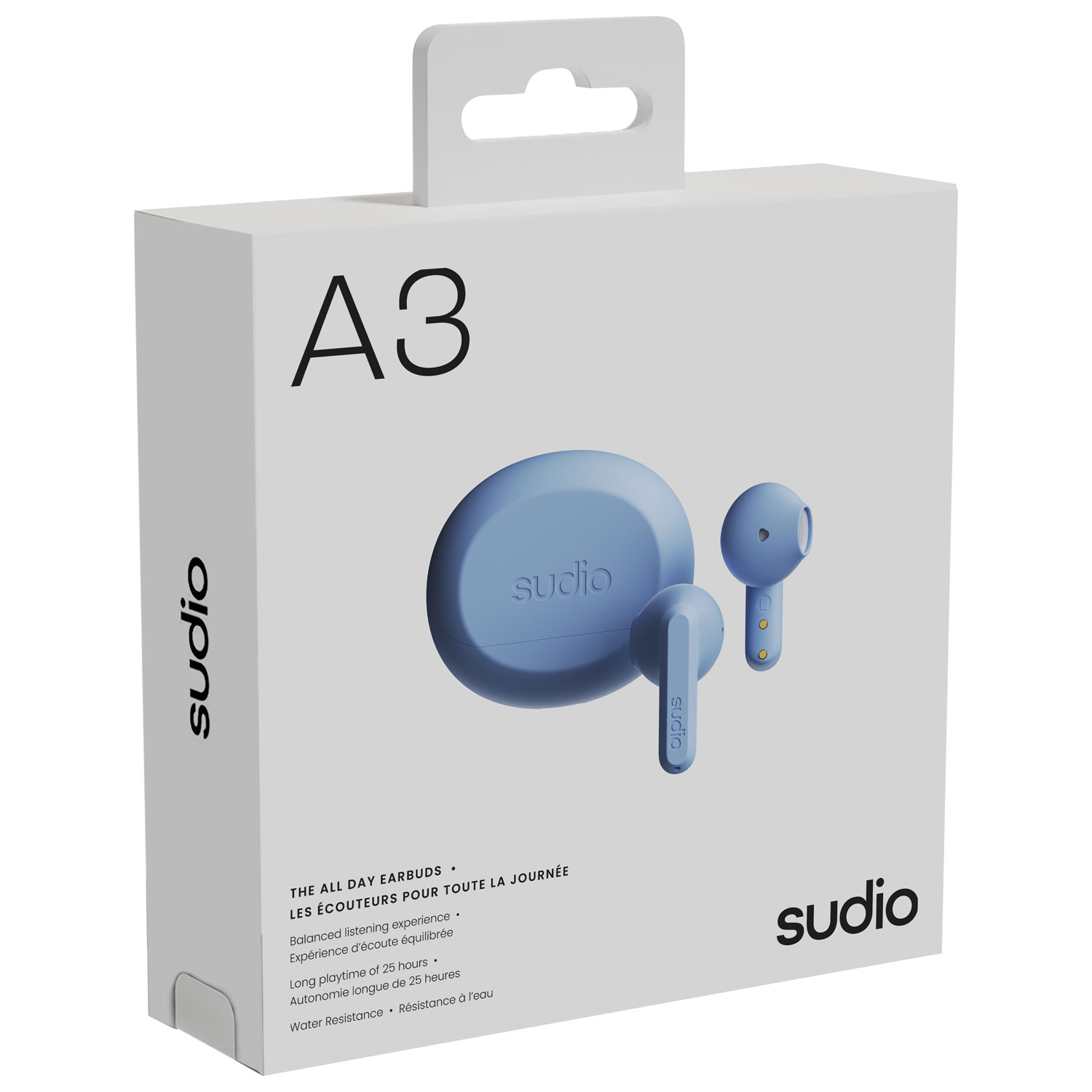 Écouteurs boutons 100 % sans fil A3 Audio de Sudio - Bleu