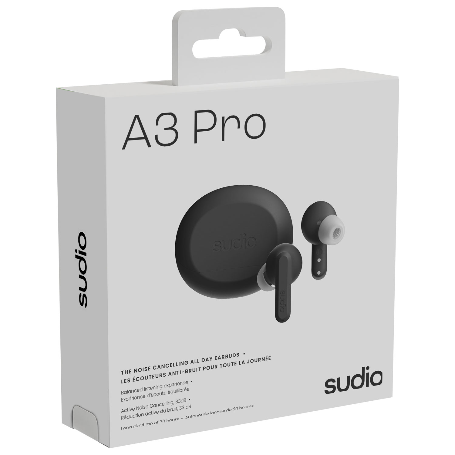 Sudio A3 Pro Audio In-Ear Noise Cancelling True Wireless Earbuds - Black