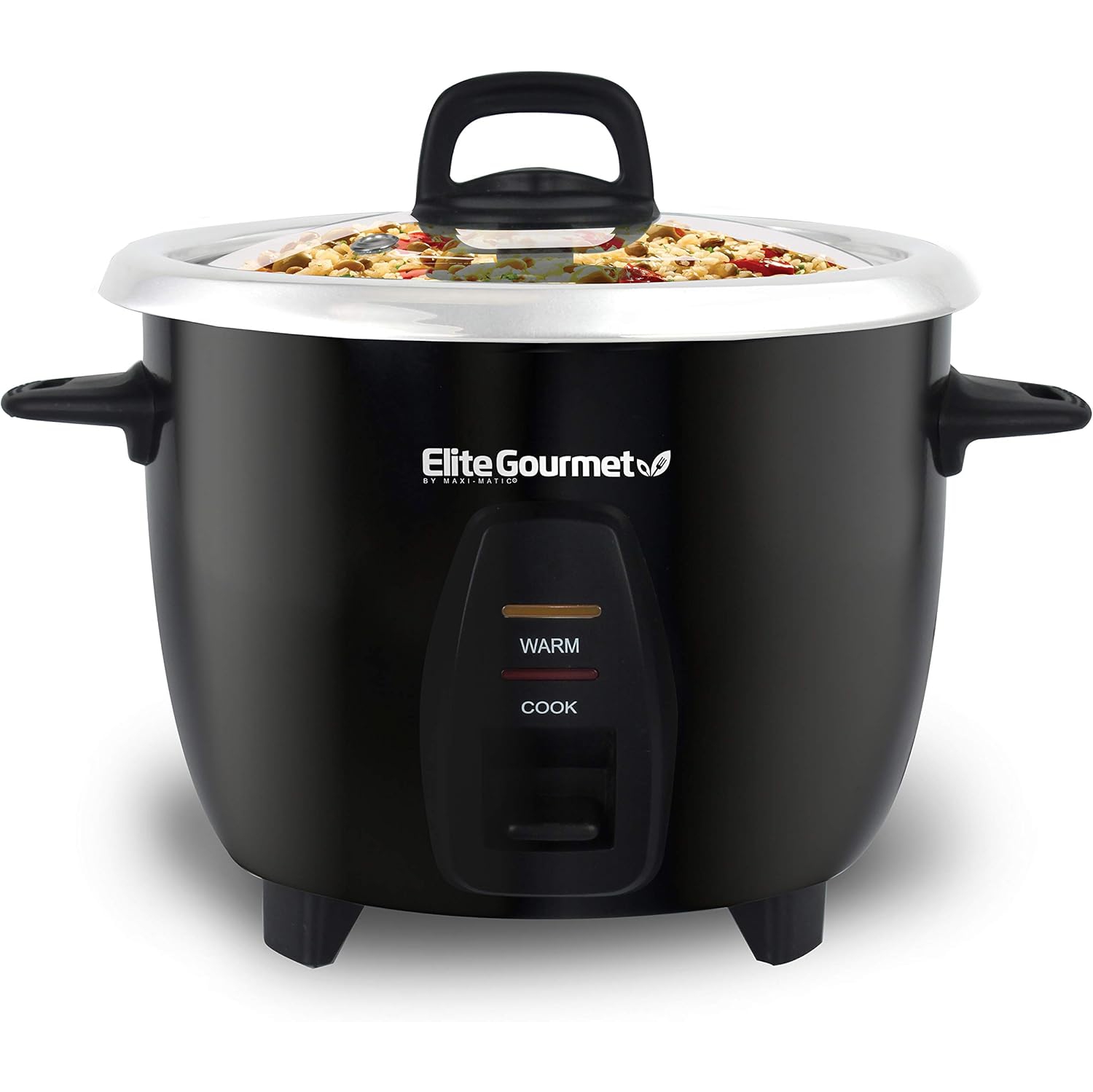 Elite Gourmet ERC2010B 10-Cup Rice Cooker with Stainless Steel Inner Pot and Keep Warm Feature