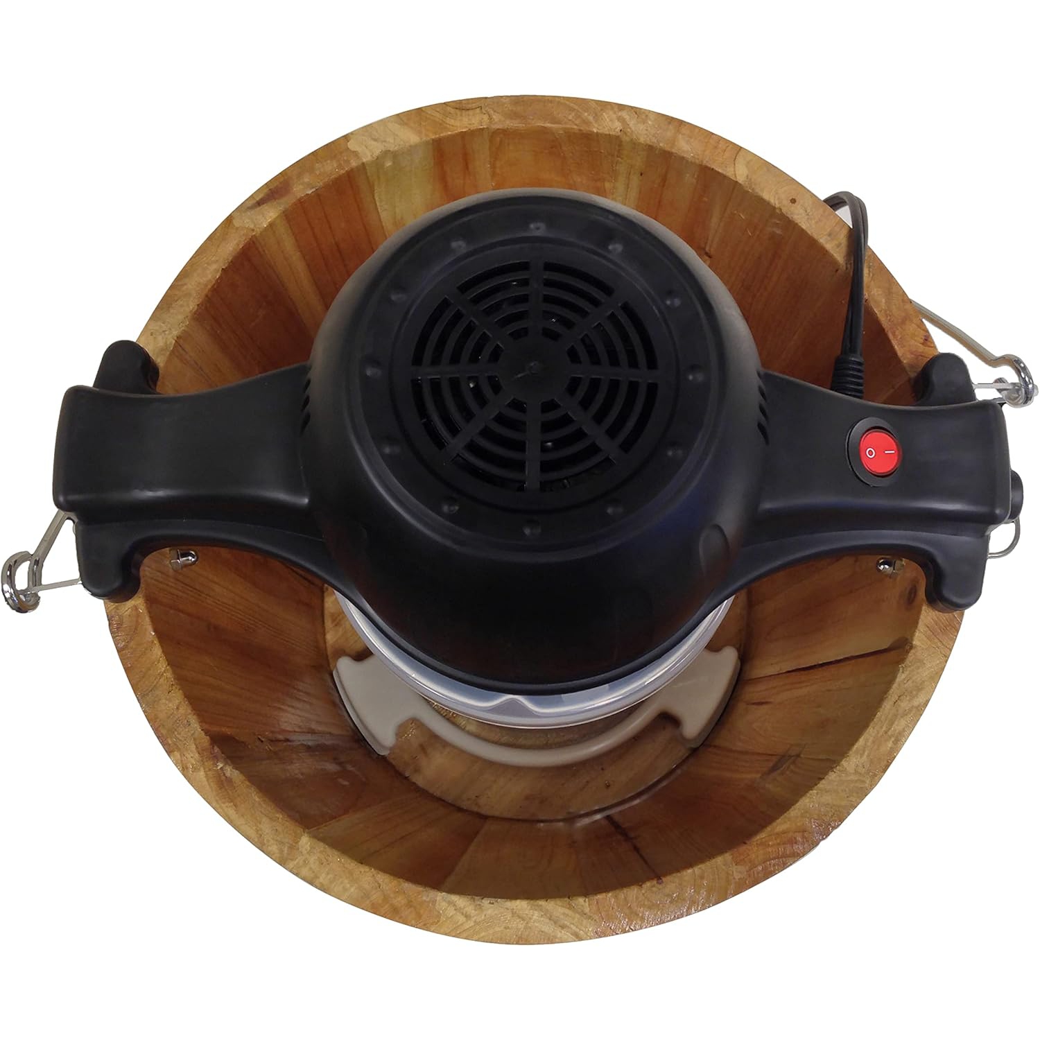 Sorbetière électrique classique de 6 pintes EIM916 d'Elite Gourmet avec manivelle manuelle et seau en bois rétro