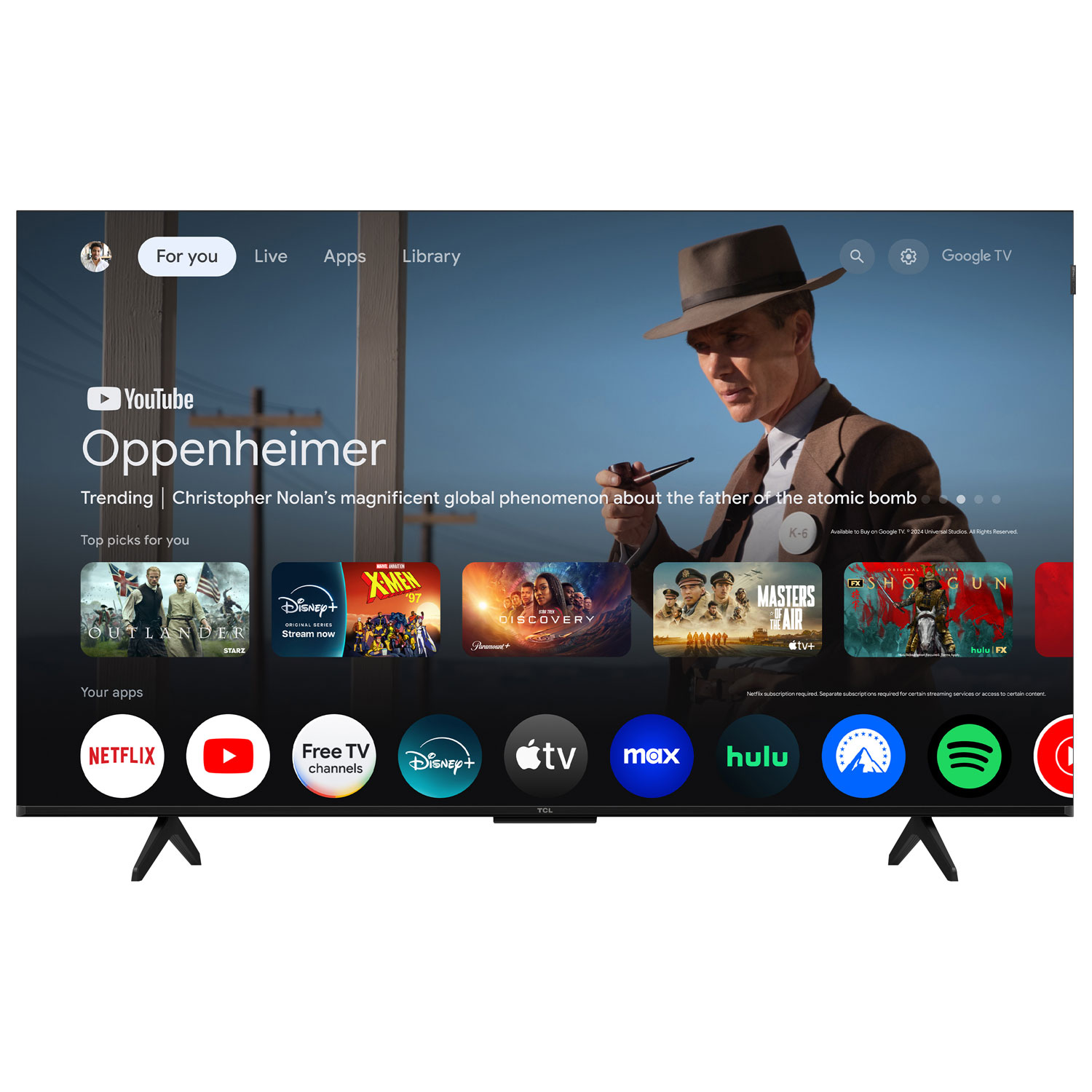 Téléviseur intelligent Google QD mini-DEL HDR UHD 4K de 50 po série QM5K de TCL - 2025