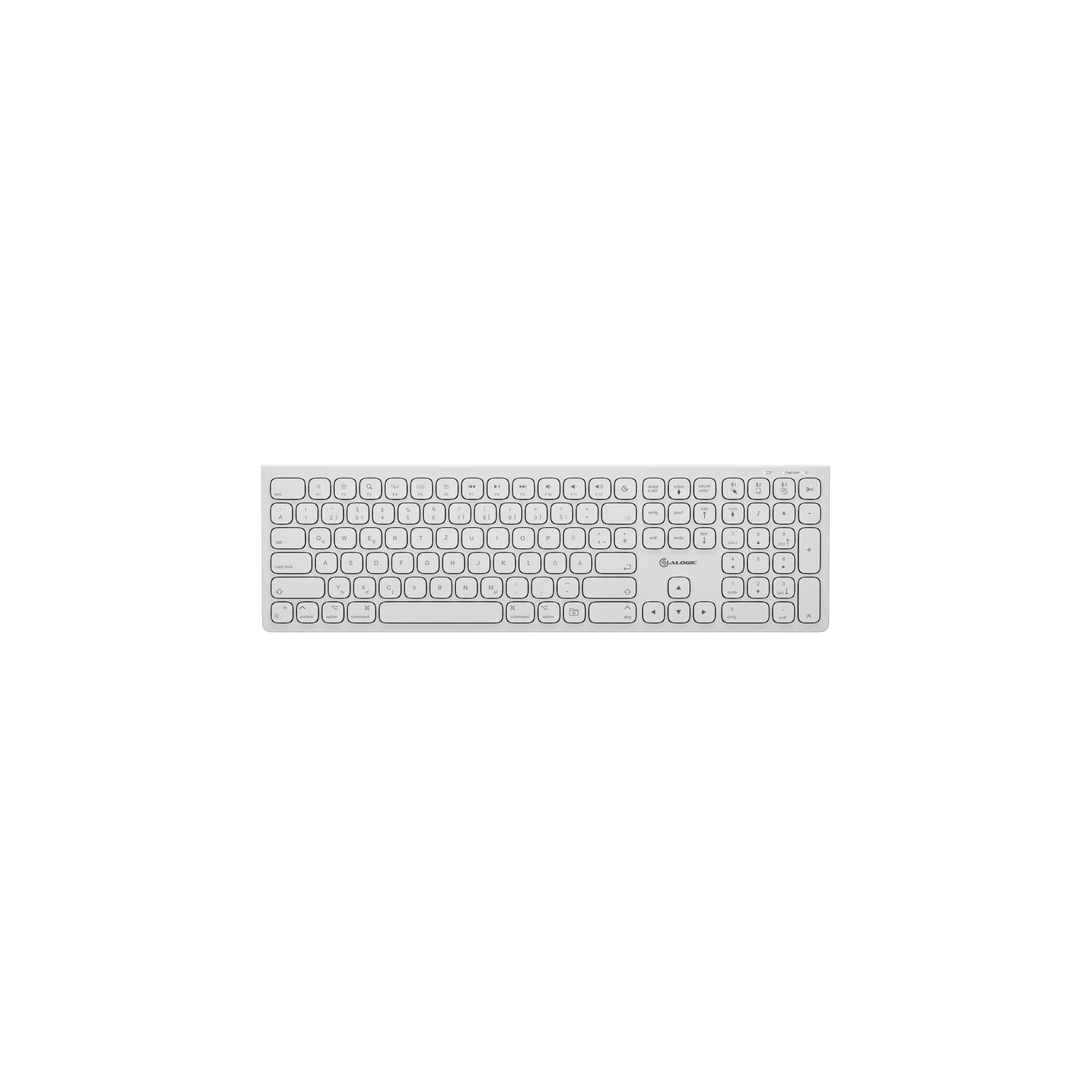 Alogic Keyboard Bluetooth EchelonUS-C Rechargeable Compact Mac – White
