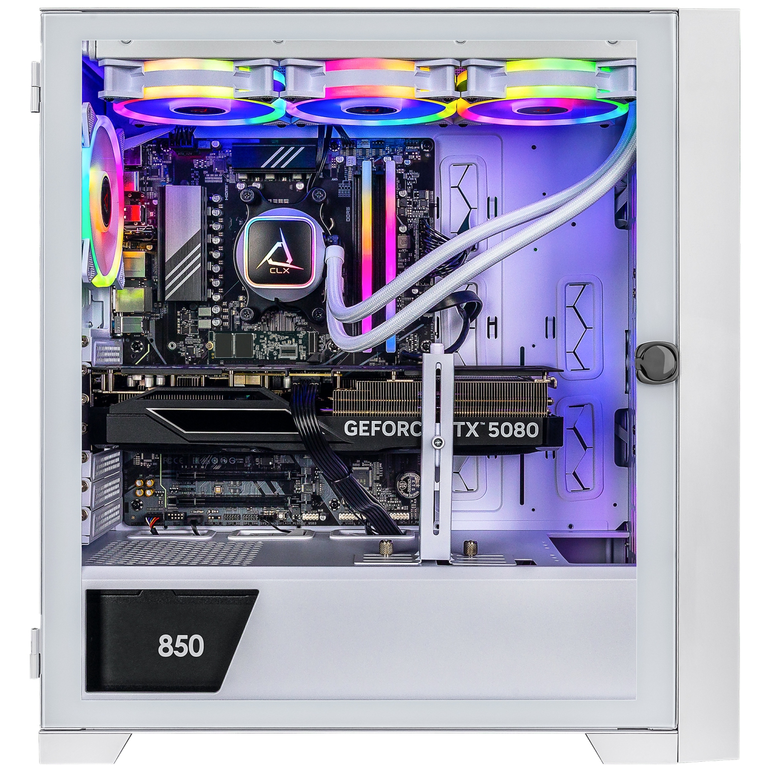 CLX SET Gaming Desktop - Liquid Cooled AMD Ryzen 9 9900X 4.4GHz 12-Core Processor, 32GB DDR5 Memory, RTX 5080 16GB GDDR7 Graphics, 2TB SSD, WiFi,