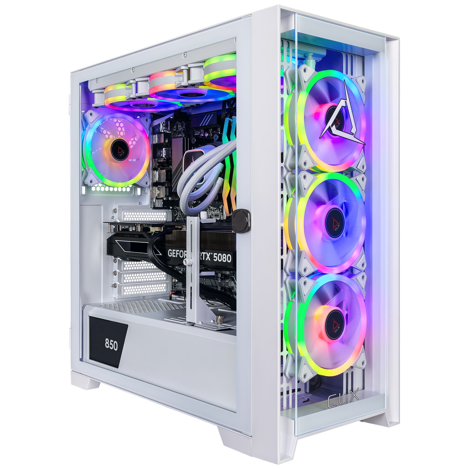 CLX SET Gaming Desktop - Liquid Cooled AMD Ryzen 9 9900X 4.4GHz 12-Core Processor, 32GB DDR5 Memory, RTX 5080 16GB GDDR7 Graphics, 2TB SSD, WiFi,