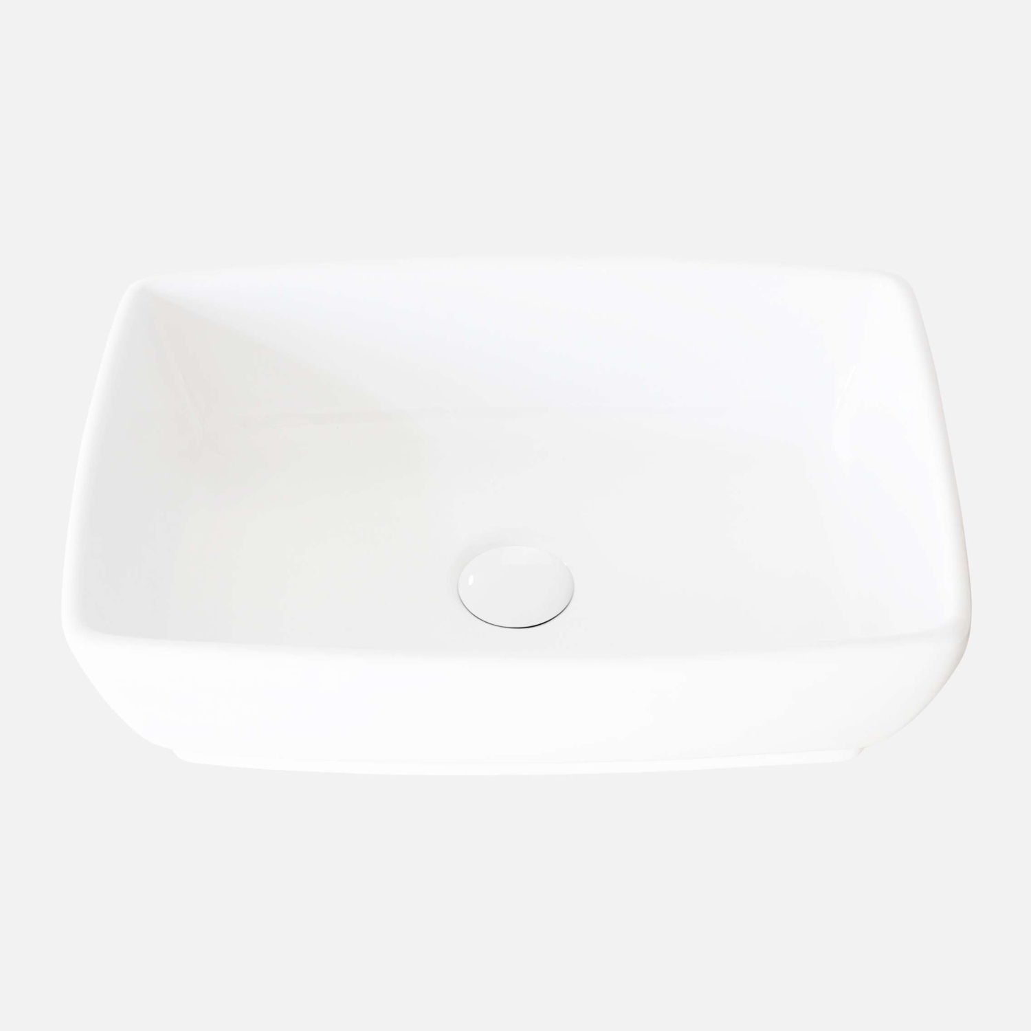 19"W x 13.38"D White Porcelain Rectangular Vessel Sink