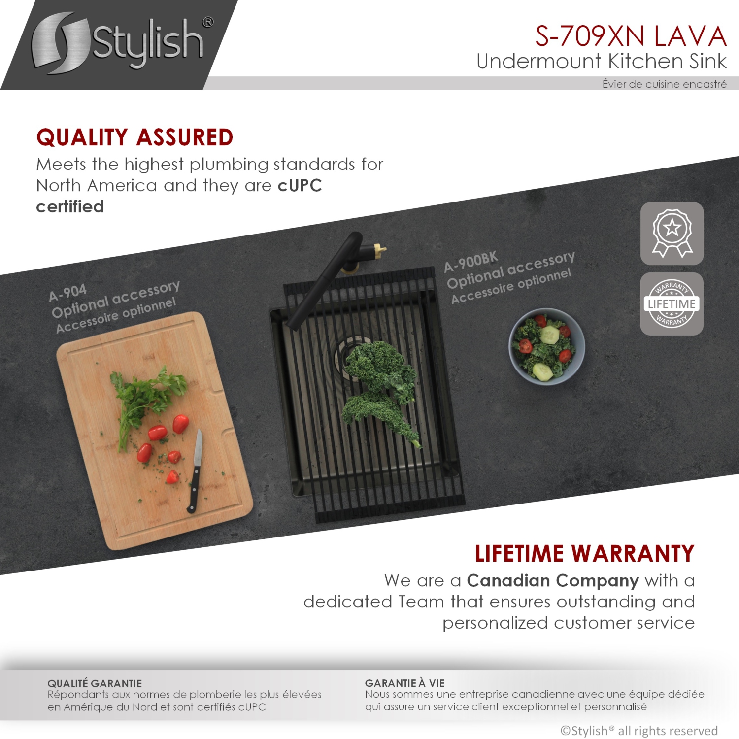 STYLISH 16 inch Graphite Black Single Bowl Undermount Stainless Steel Kitchen Sink with Grid and Basket Strainer