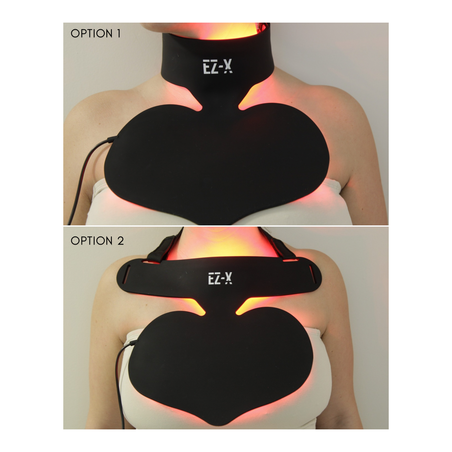 EZ-X Pro Red Light Chest & Neck Mask - Near-Infrared & Red Light Therapy for Neck & Chest - Extra Power - 240 LEDs - Wireless LED Light Therapy for