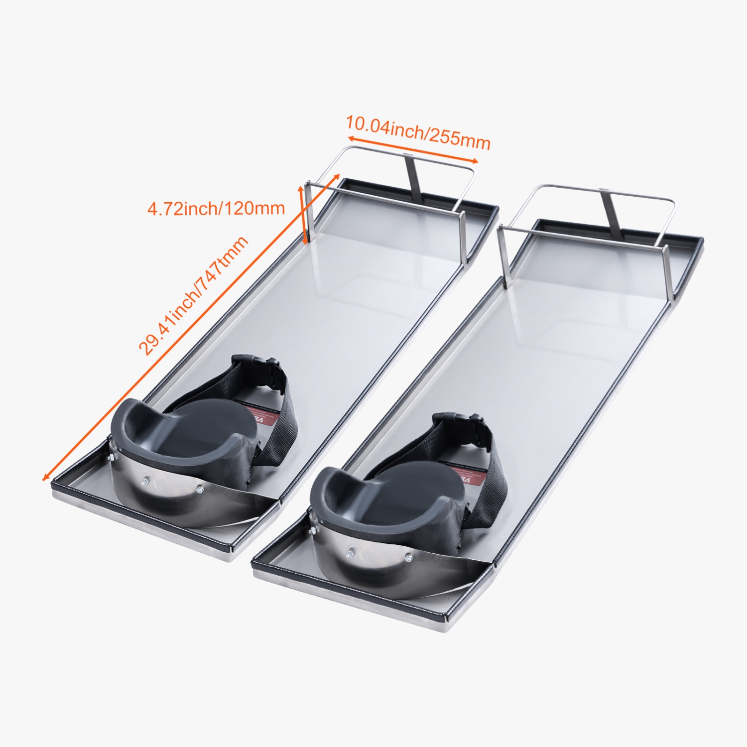 VEVOR 30'' x 10'' Concrete Knee Boards Stainless Steel, Concrete Sliders, Knee Boards For Concrete, Concrete Knee Pads Moving Sliders, with Knee Pads