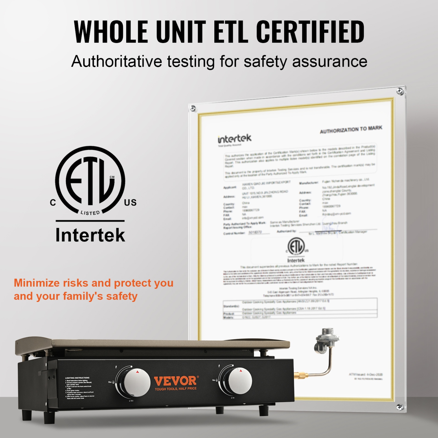 VEVOR 22.4" Commercial Griddle, Heavy Duty Manual Flat Top Griddle, Countertop Gas Grill with Non-Stick Cooking Plate, Steel Natural Gas Griddle,