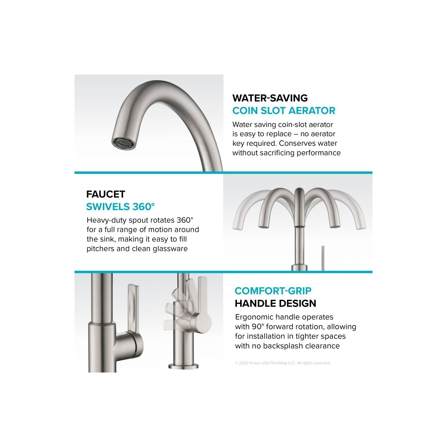 KRAUS Oletto Single Handle Kitchen Bar Faucet in Matte Black/Spot Free Black Stainless, KPF-2822MBSFSB