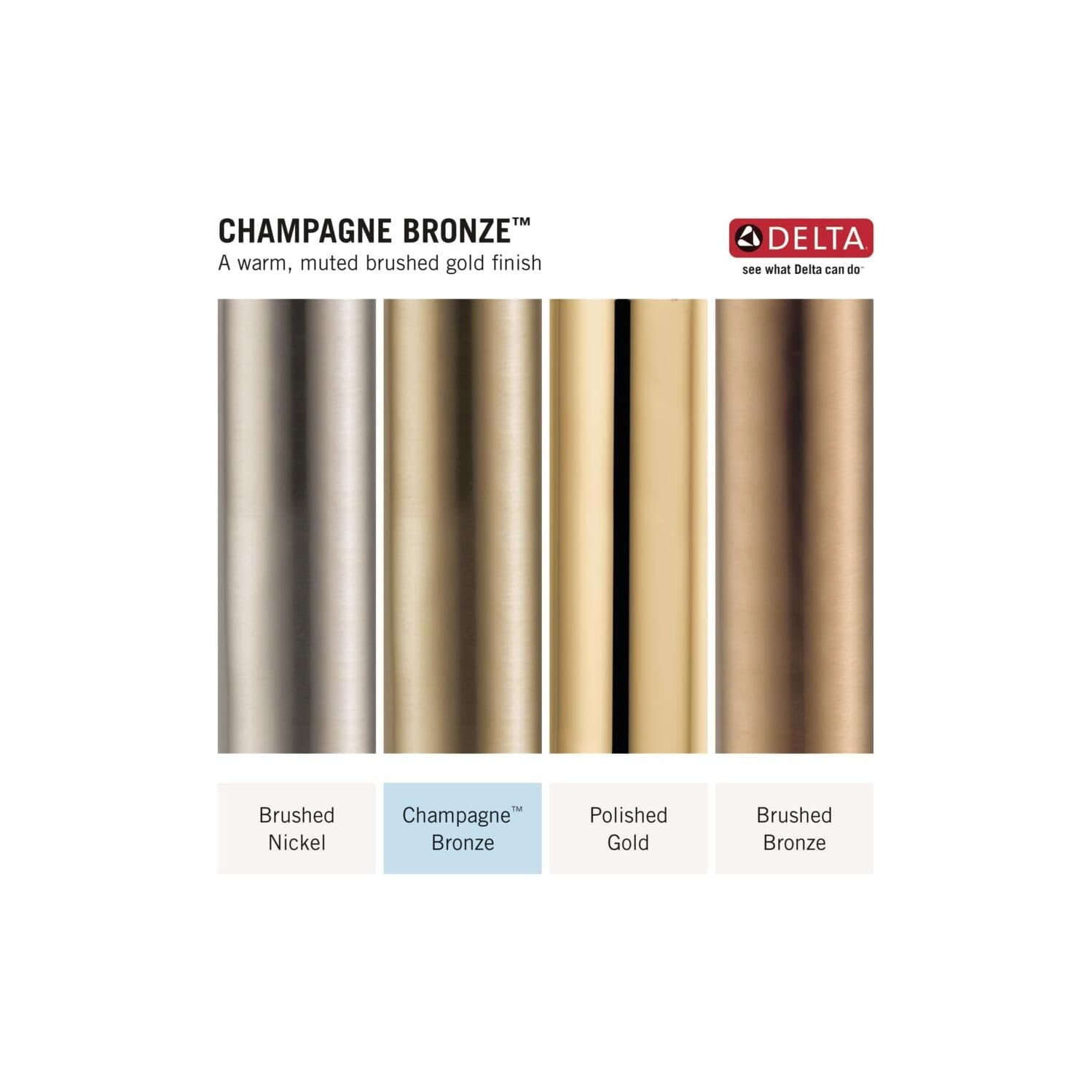 Delta Faucet Modern Raincan Square Single-Function Shower Valve Trim Kit Gold, Shower Faucet Set