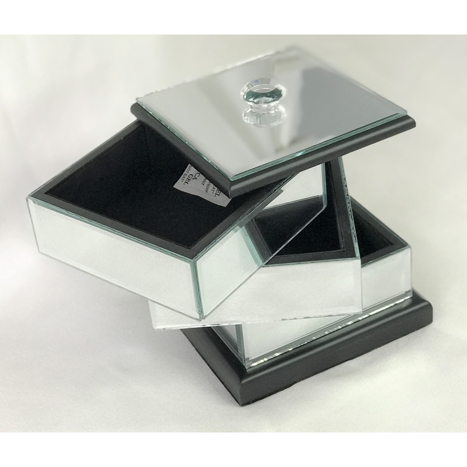 Rangement à bijoux avec miroir 3 compartiments