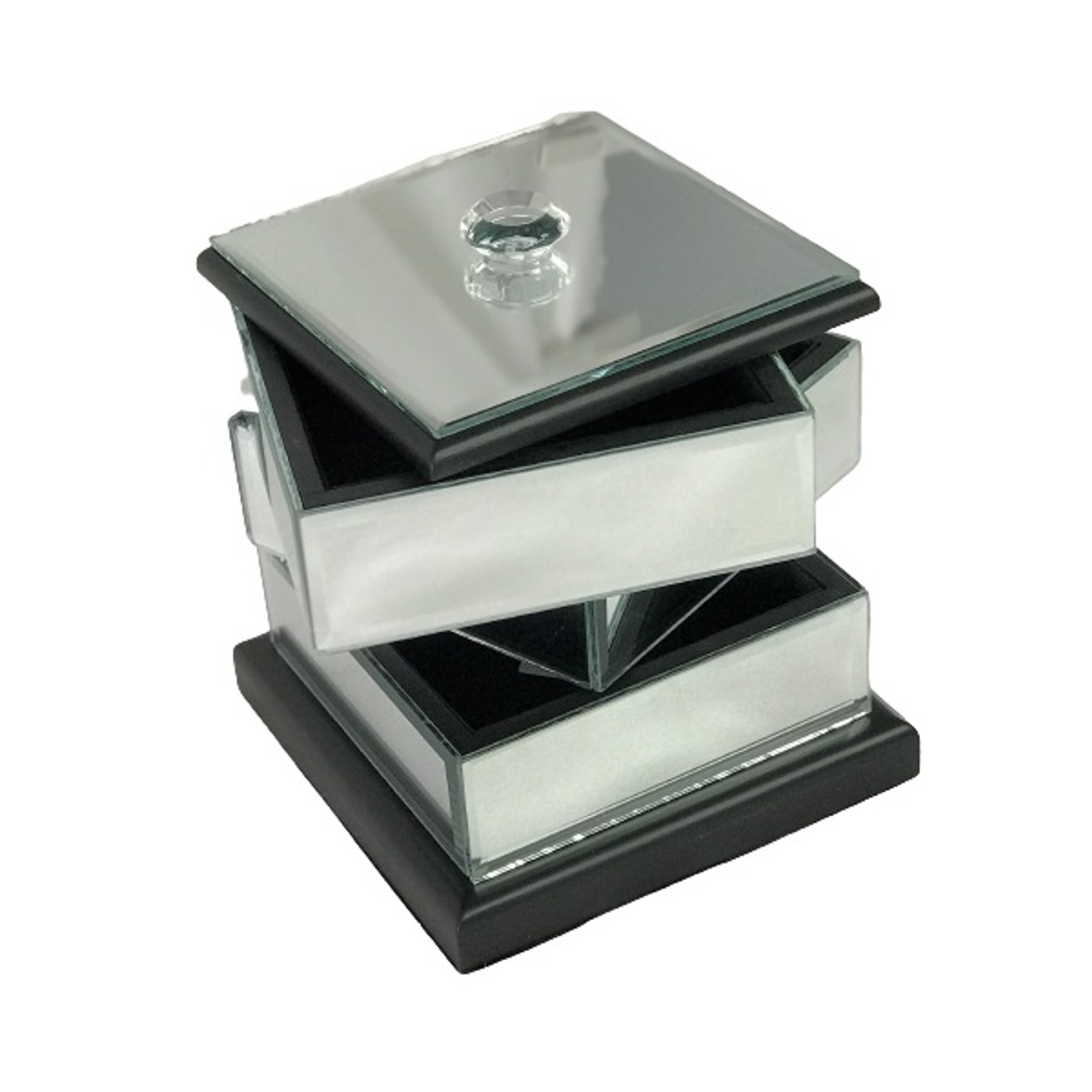 Rangement à bijoux avec miroir 3 compartiments