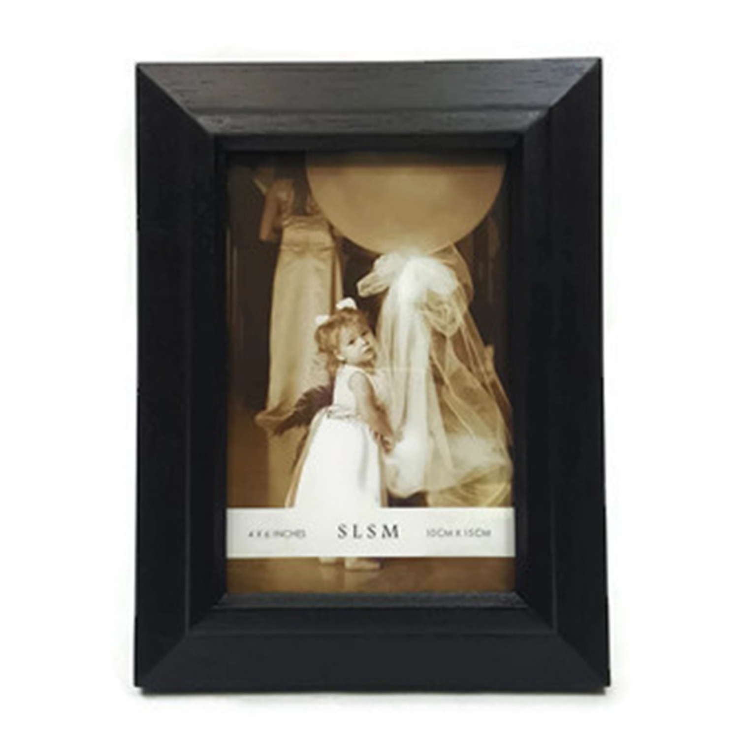 Elegance – Cadre en bois 4x6", bordure étroite , couleur noire