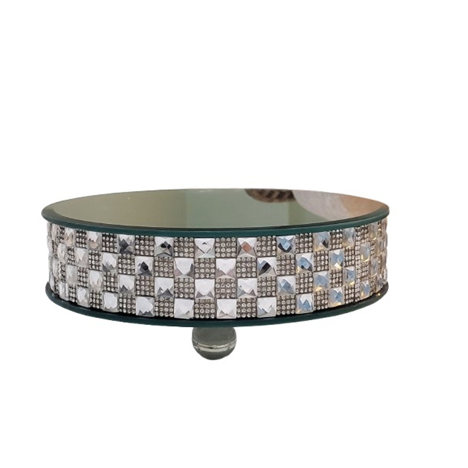 Vanity Tray with Mirror Base 8" dia.