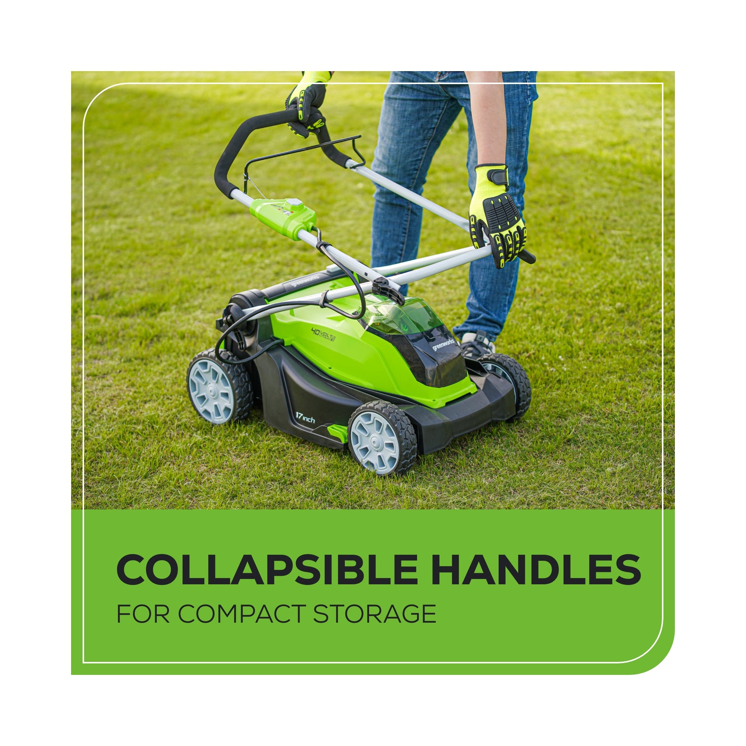 Greenworks 40V 17" Cordless Push Lawn Mower, 4.0 AH Battery and Charger Included [75+ Compatible Tools]