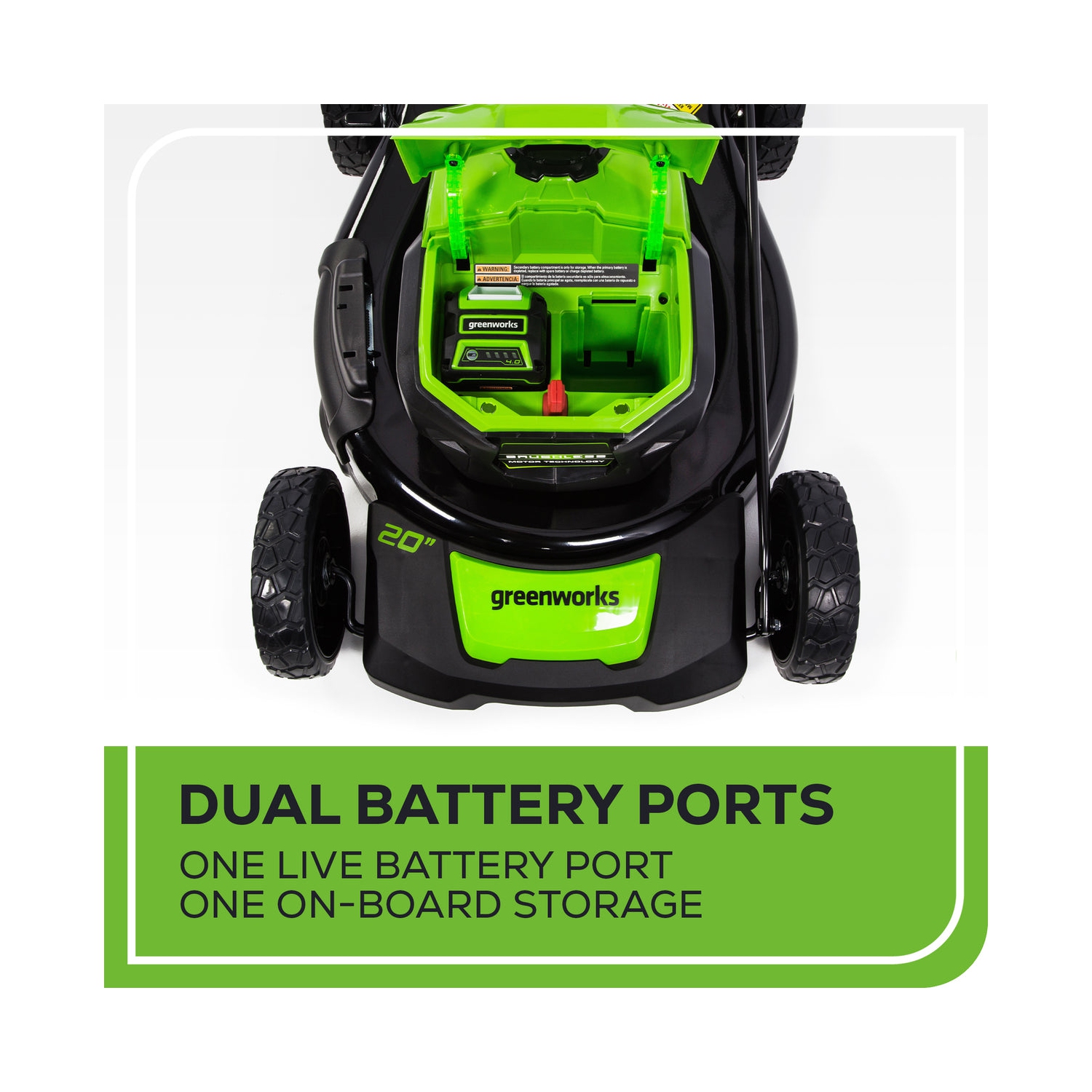 Greenworks 40V 20" Brushless Cordless Push Lawn Mower, 4.0 AH Battery and Charger Included [75+ Compatible Tools]