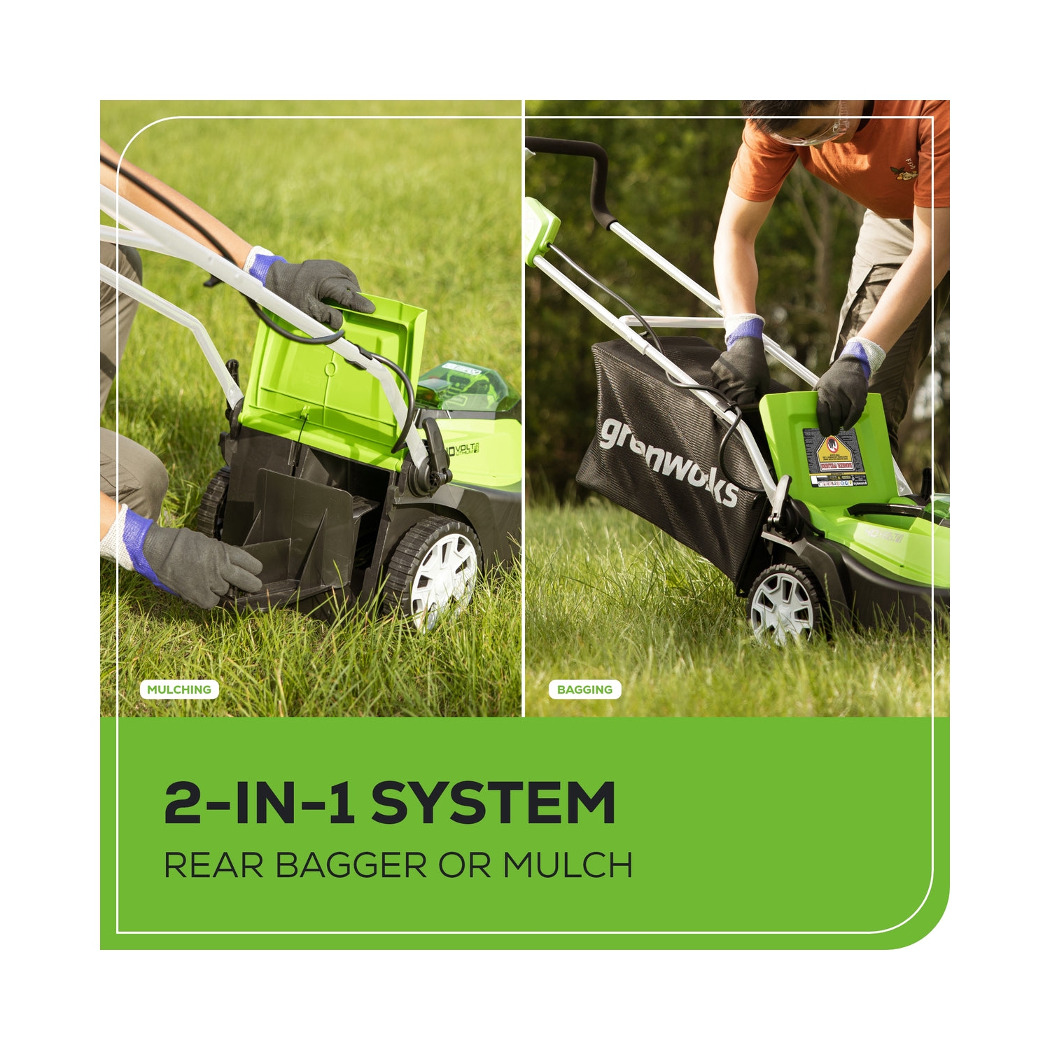 Greenworks 40V 14" Cordless Push Lawn Mower, 4.0 AH Battery and Charger Included [75+ Compatible Tools]