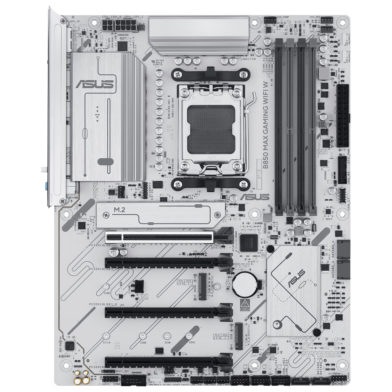 Carte mère B850 Max Gaming Wi-Fi W ATX AM5 d'ASUS pour processeurs Ryzen 9000/8000/7000 d'AMD