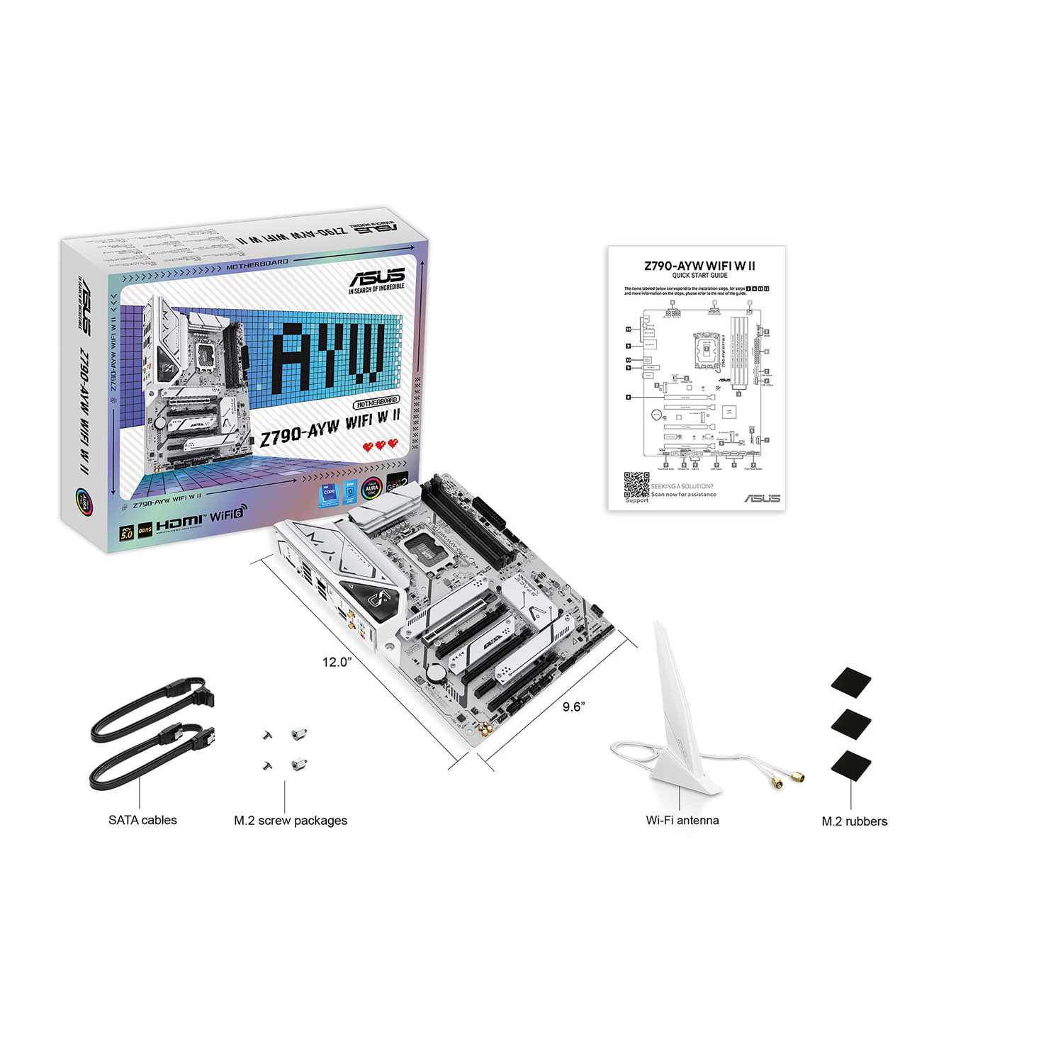 Carte mère Z790-AYW WIFI W II ATX LGA 1700 d'ASUS pour processeurs de 12e/13e/14e génération d'Intel