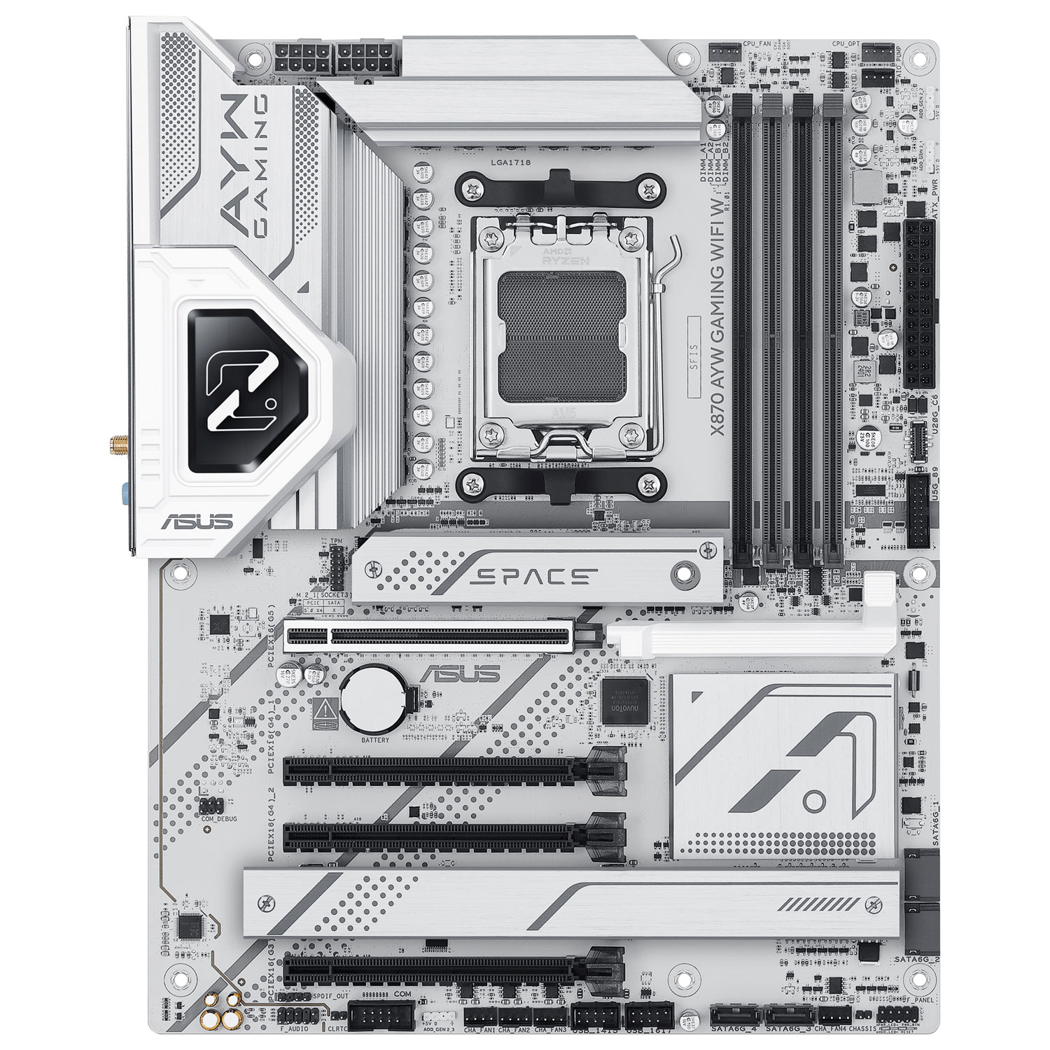 Carte mère X870 AYW Gaming Wi-Fi W ATX AM5 d'ASUS pour processeurs Ryzen 9000/8000/7000 d'AMD