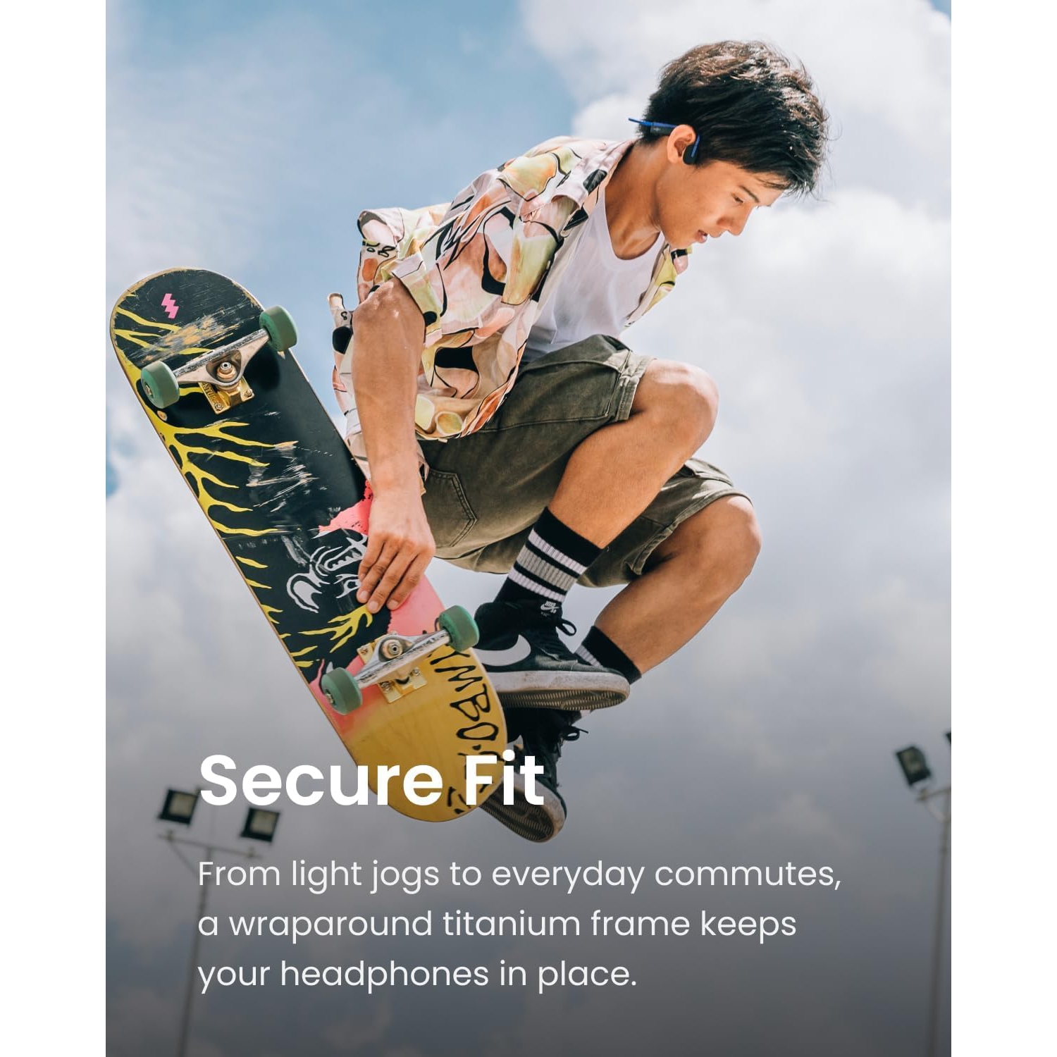 Oreillette Bluetooth OpenMove de Shokz avec conduction osseuse du microphone