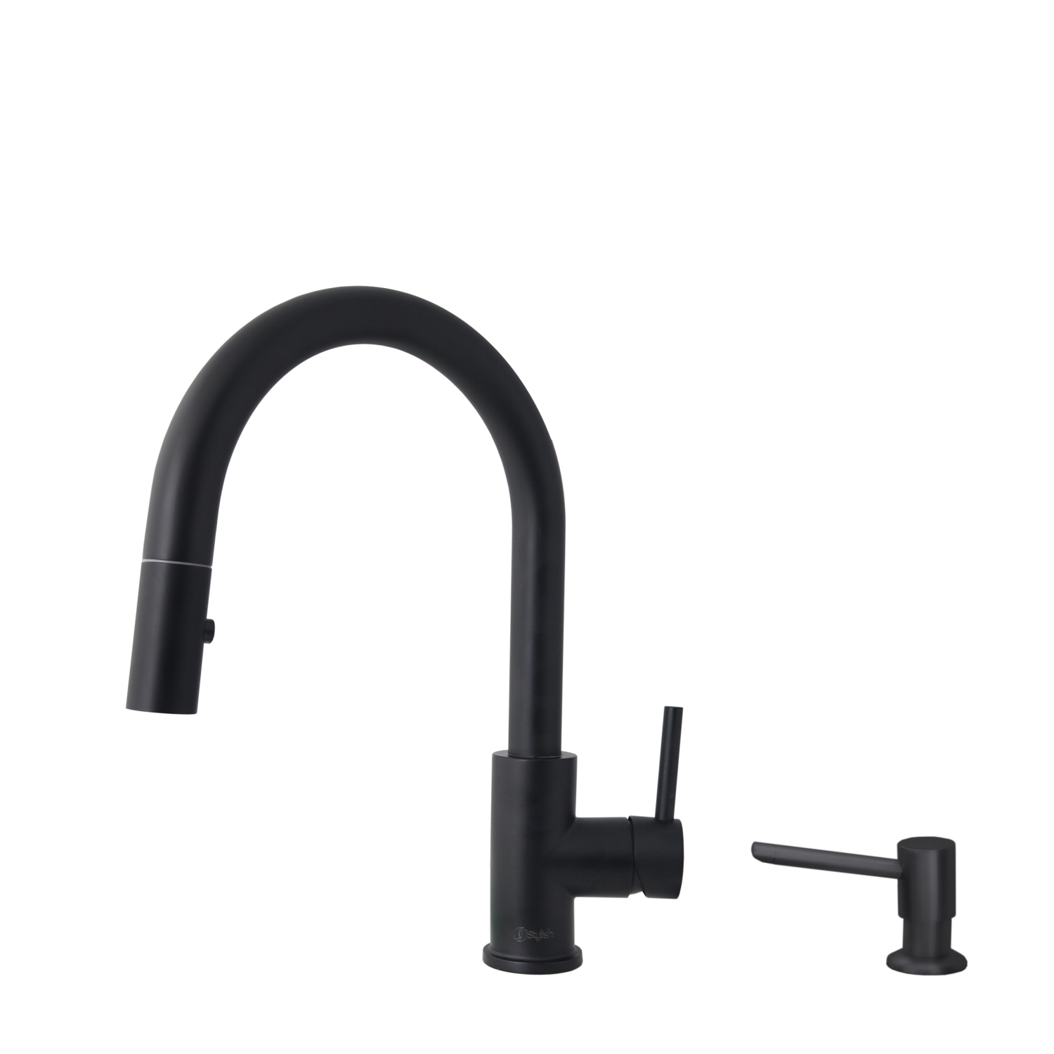 STYLISH Pull Down Kitchen Faucet + Soap Dispenser - Matte Black Finish