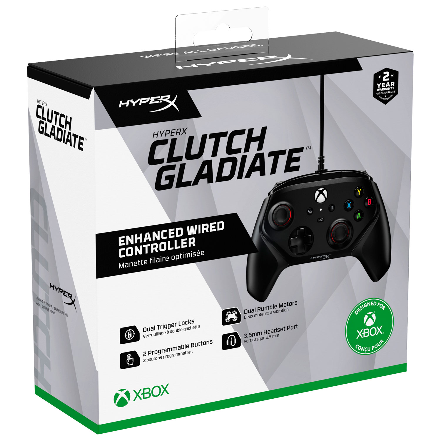 HyperX Clutch Gladiate Wired Controller for Xbox Series X|S - Black