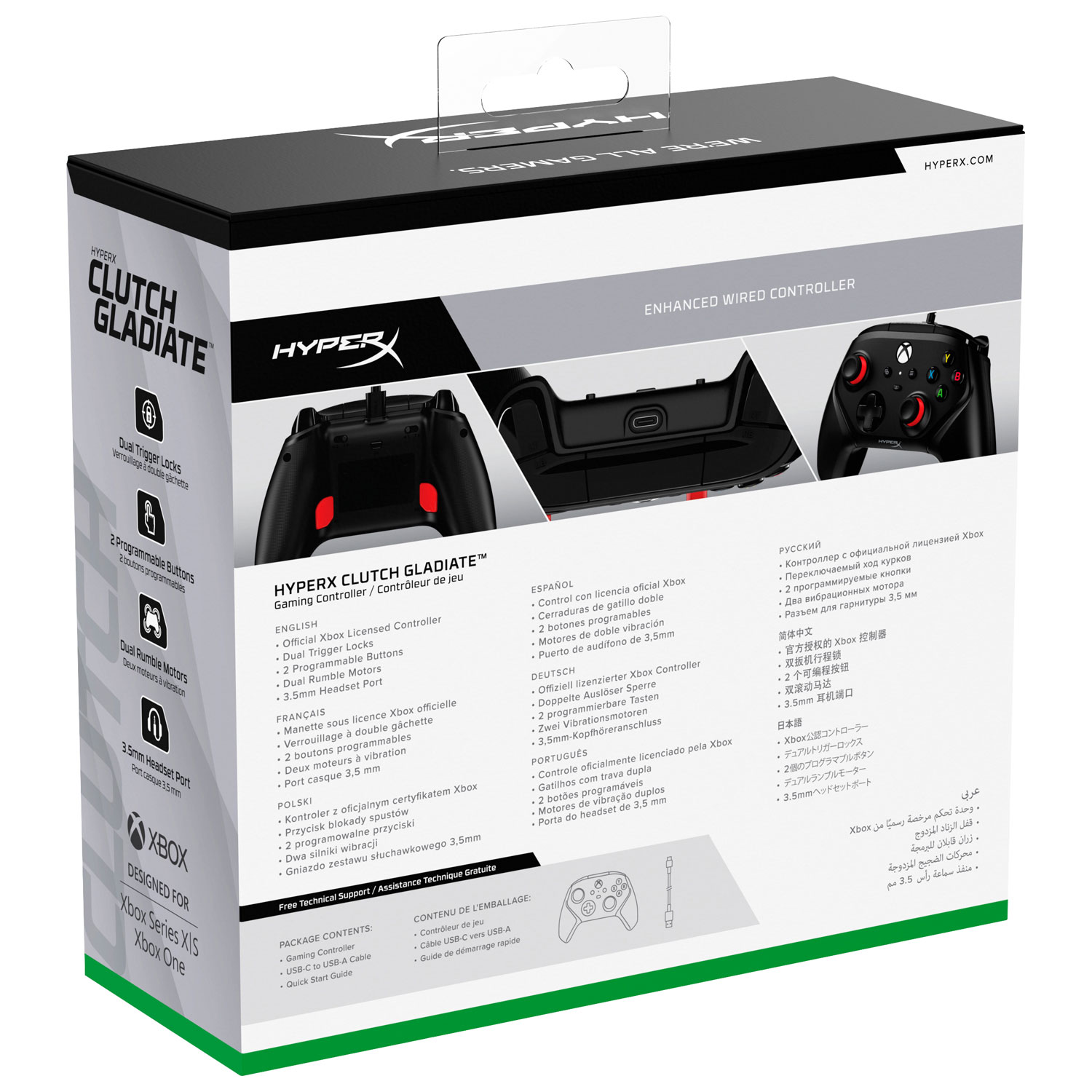 HyperX Clutch Gladiate Wired Controller for Xbox Series X|S - Black