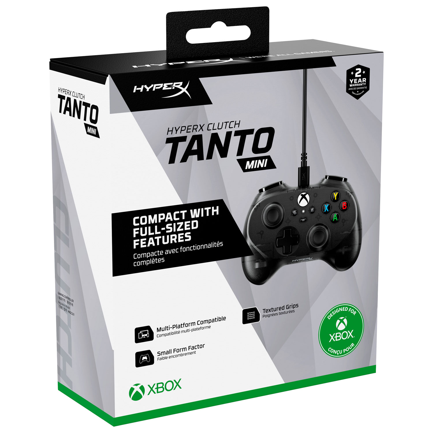 Manette avec fil Clutch Tanto de HyperX pour Xbox Series X|S - Noir
