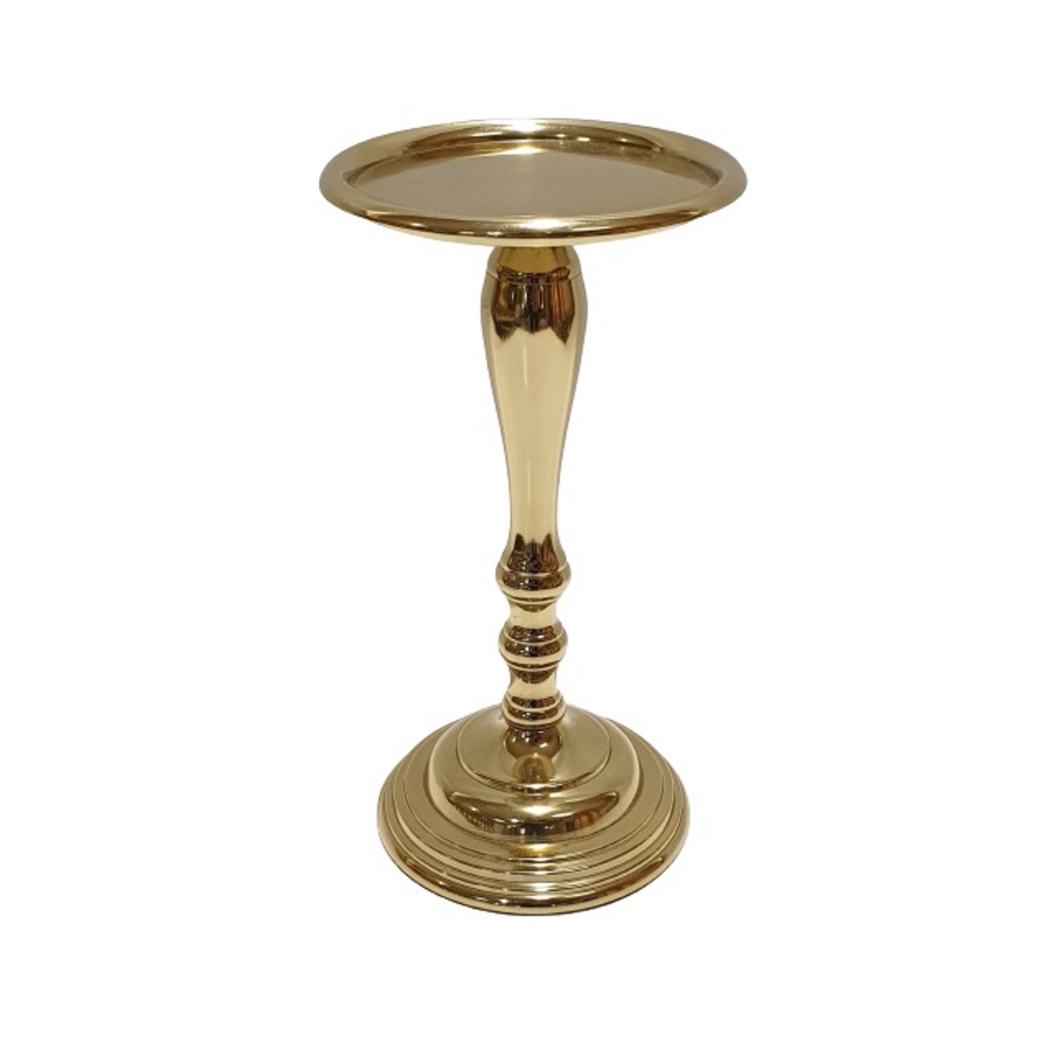 Ant.gold pillar candle h. 9" h.
