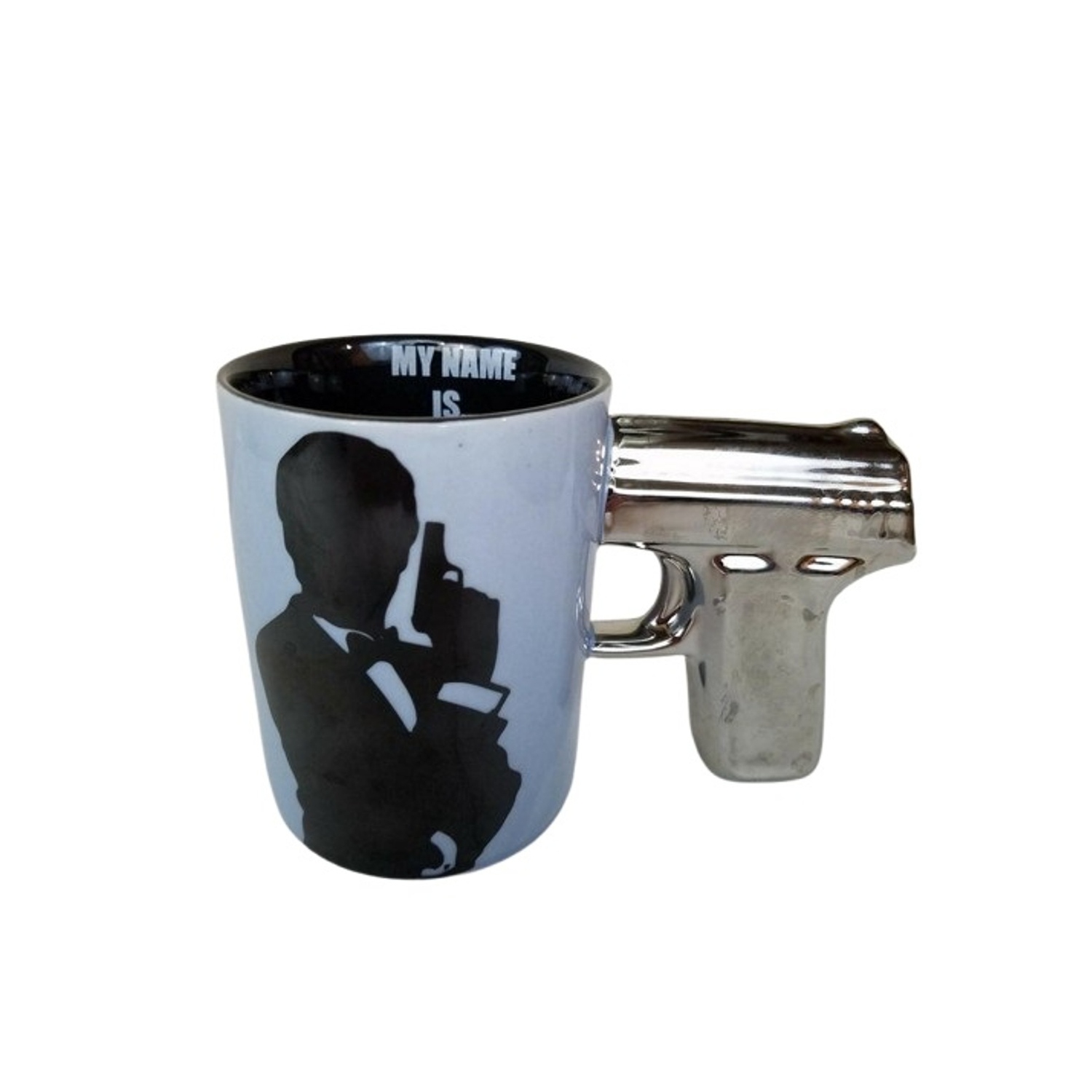 Secret Agent Coffee Mug with "MY NAME IS." Printed Inside, 11oz