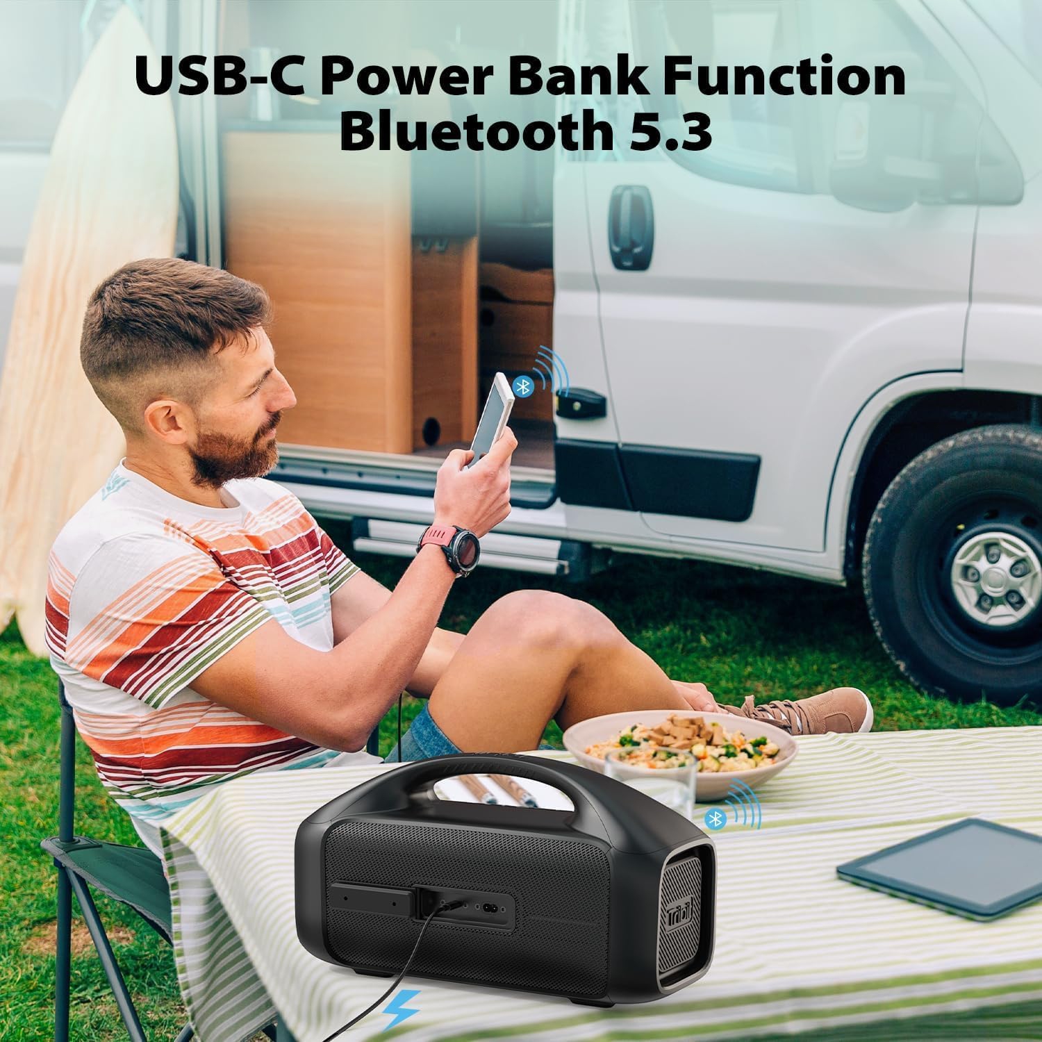 Boîte ouverte - Haut-parleur Bluetooth Stormbox Blast 90&nbsp;W de Tribit avec spectacle de lumière RVB, XBass, Bluetooth 5,3, haut-parleur étanche