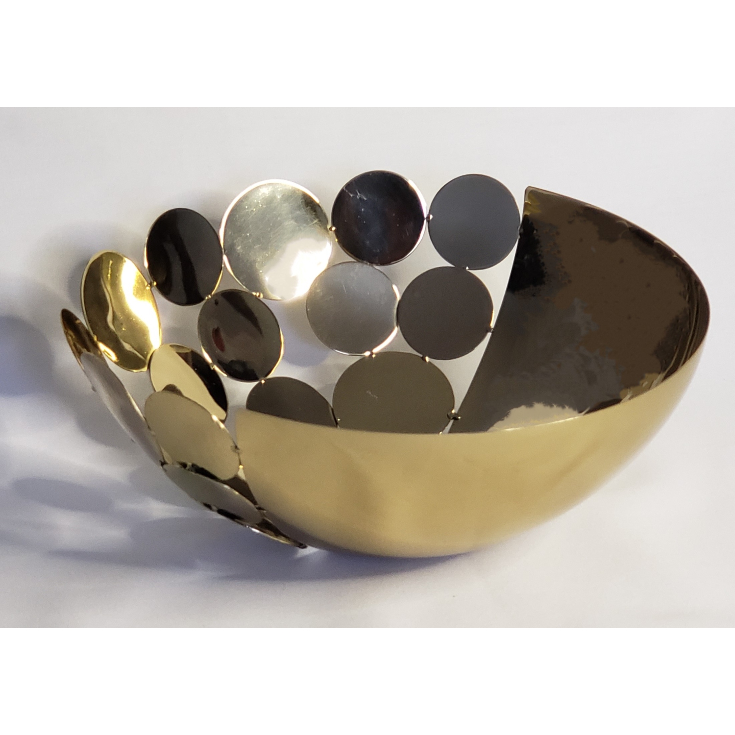 Gold Metallic Round Siamese basket 10.25"