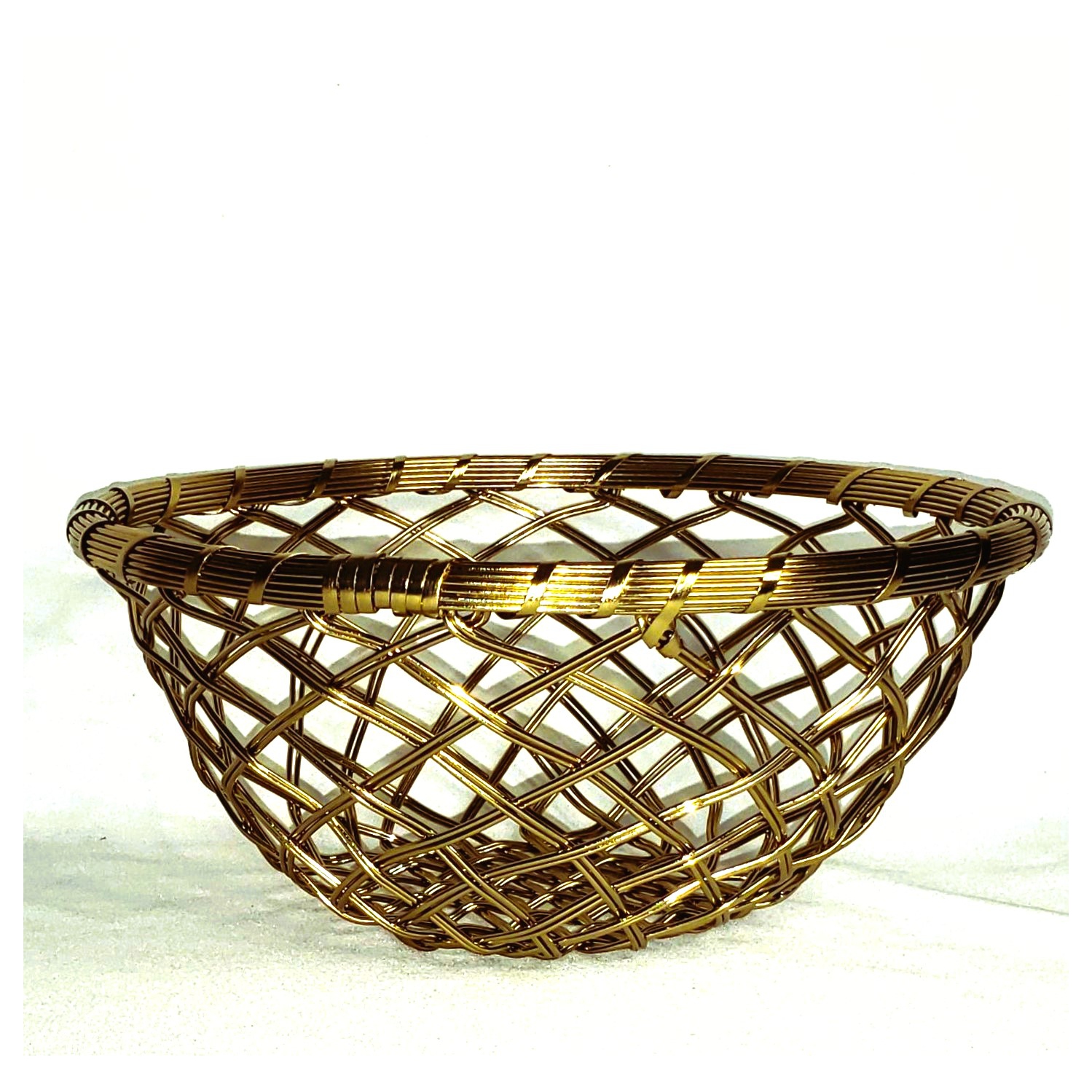 Gold Metallic 12" round basket
