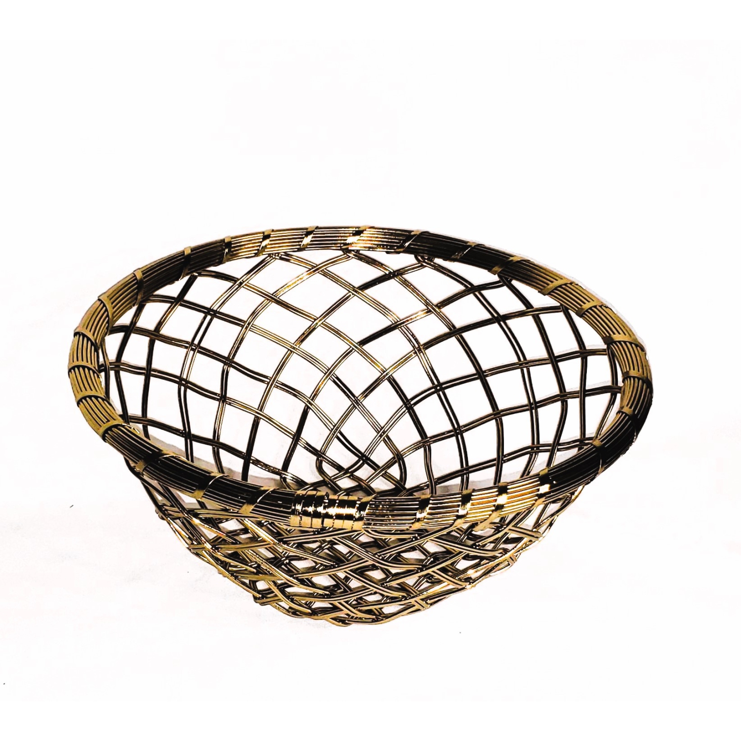 Gold Metallic 12" round basket